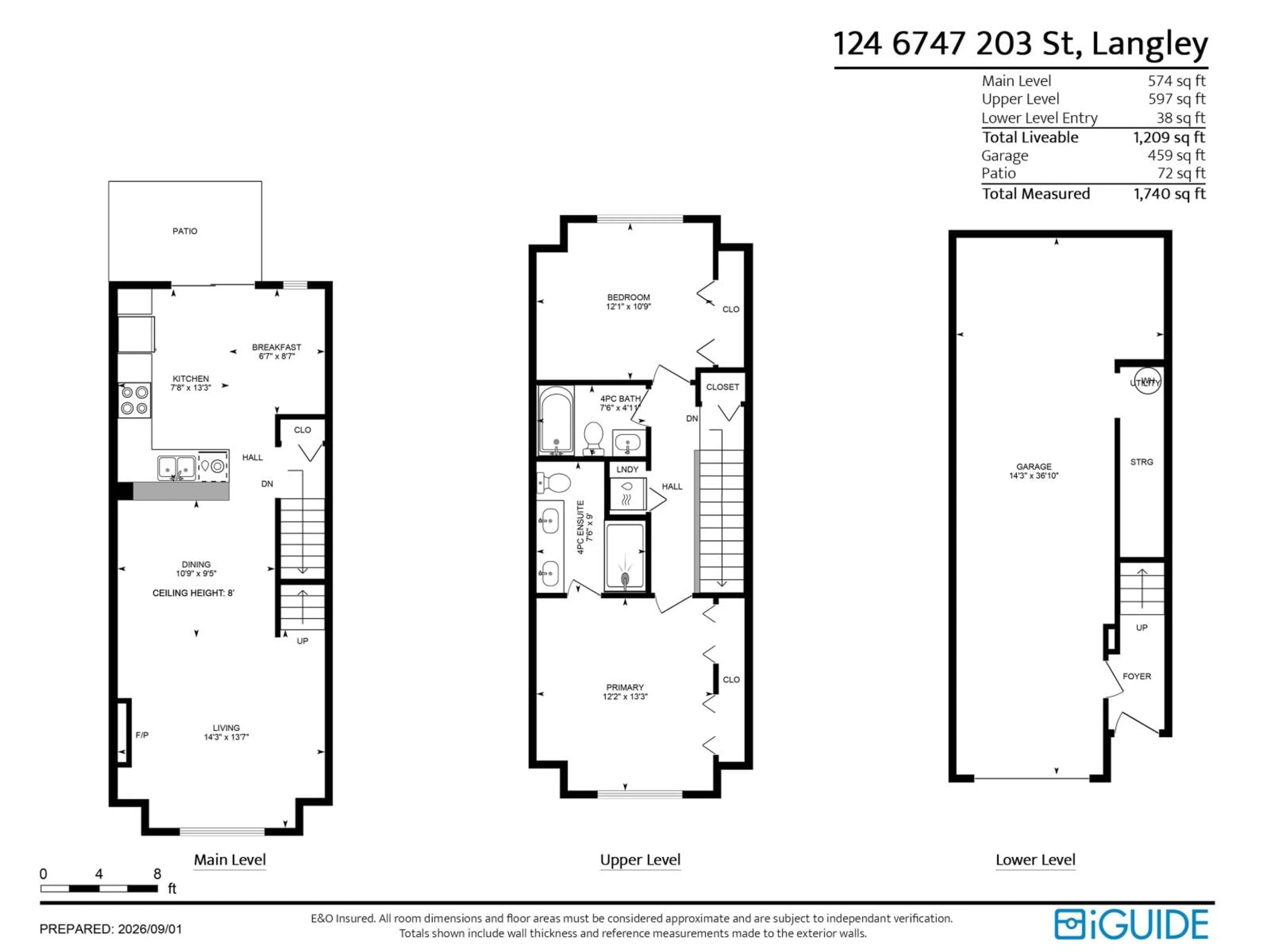 Floor plan for 124 - 6747 203 STREET, Langley British Columbia V2Y3B5