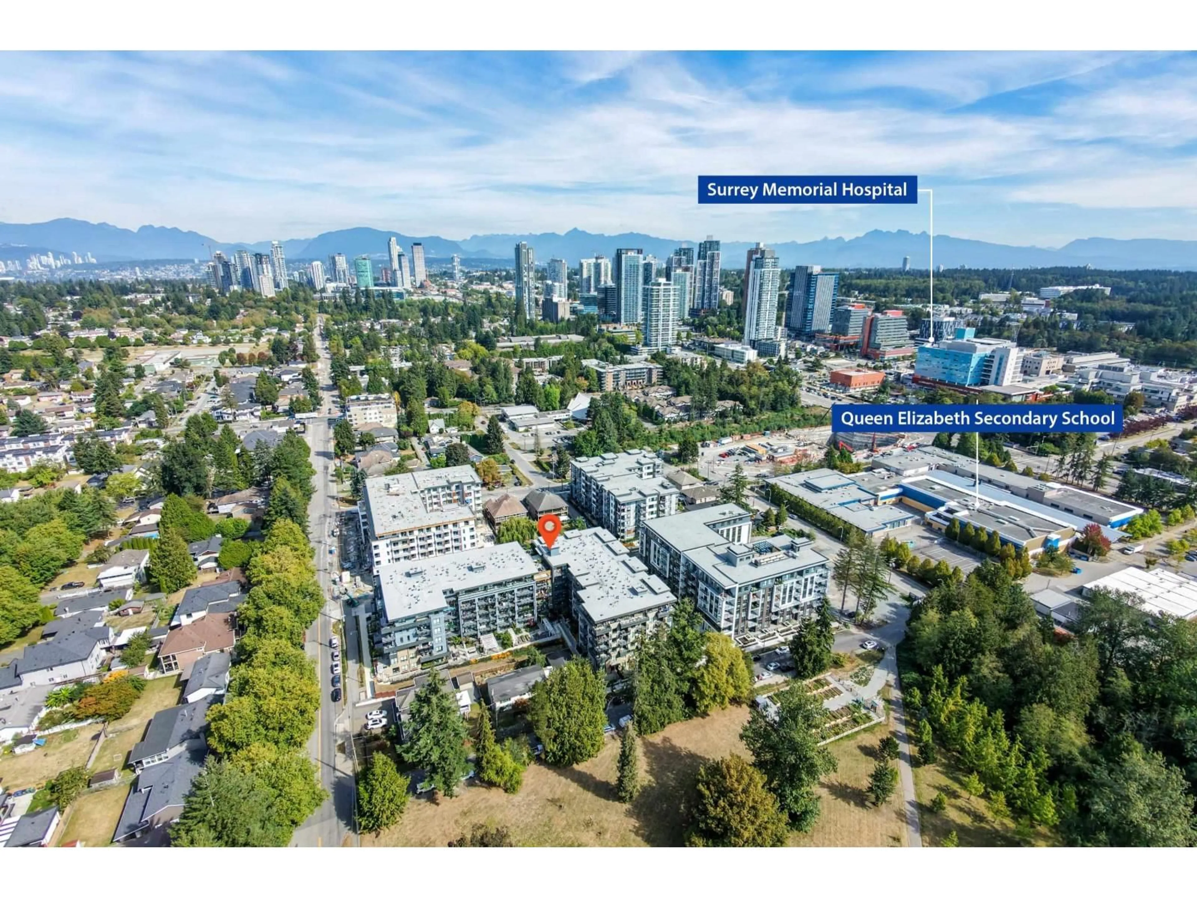 A pic from outside/outdoor area/front of a property/back of a property/a pic from drone, city buildings view from balcony for 105 - 13439 94A AVENUE, Surrey British Columbia V3V0G9
