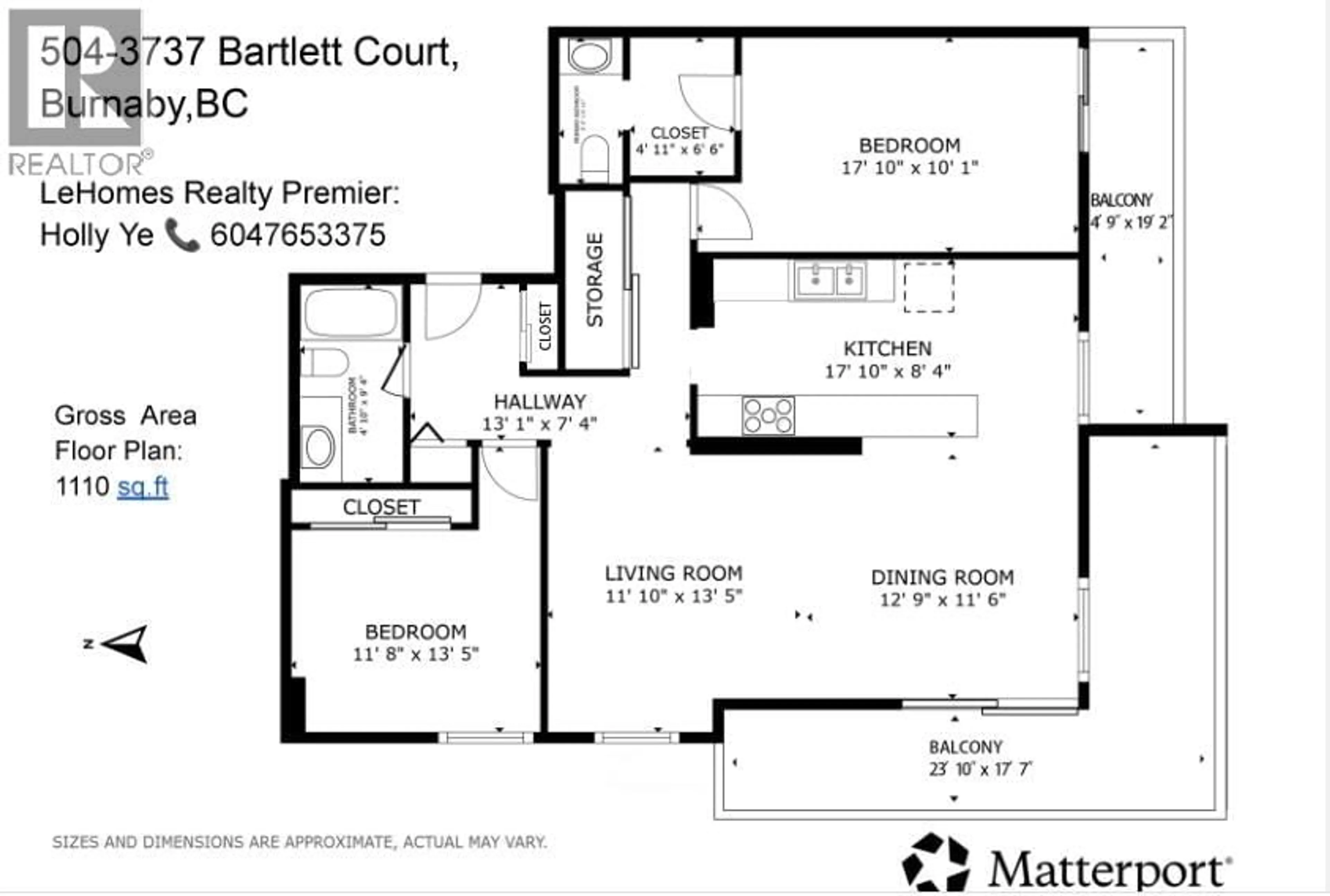 Floor plan for 504 - 3737 BARTLETT COURT, Burnaby British Columbia V3J7E3
