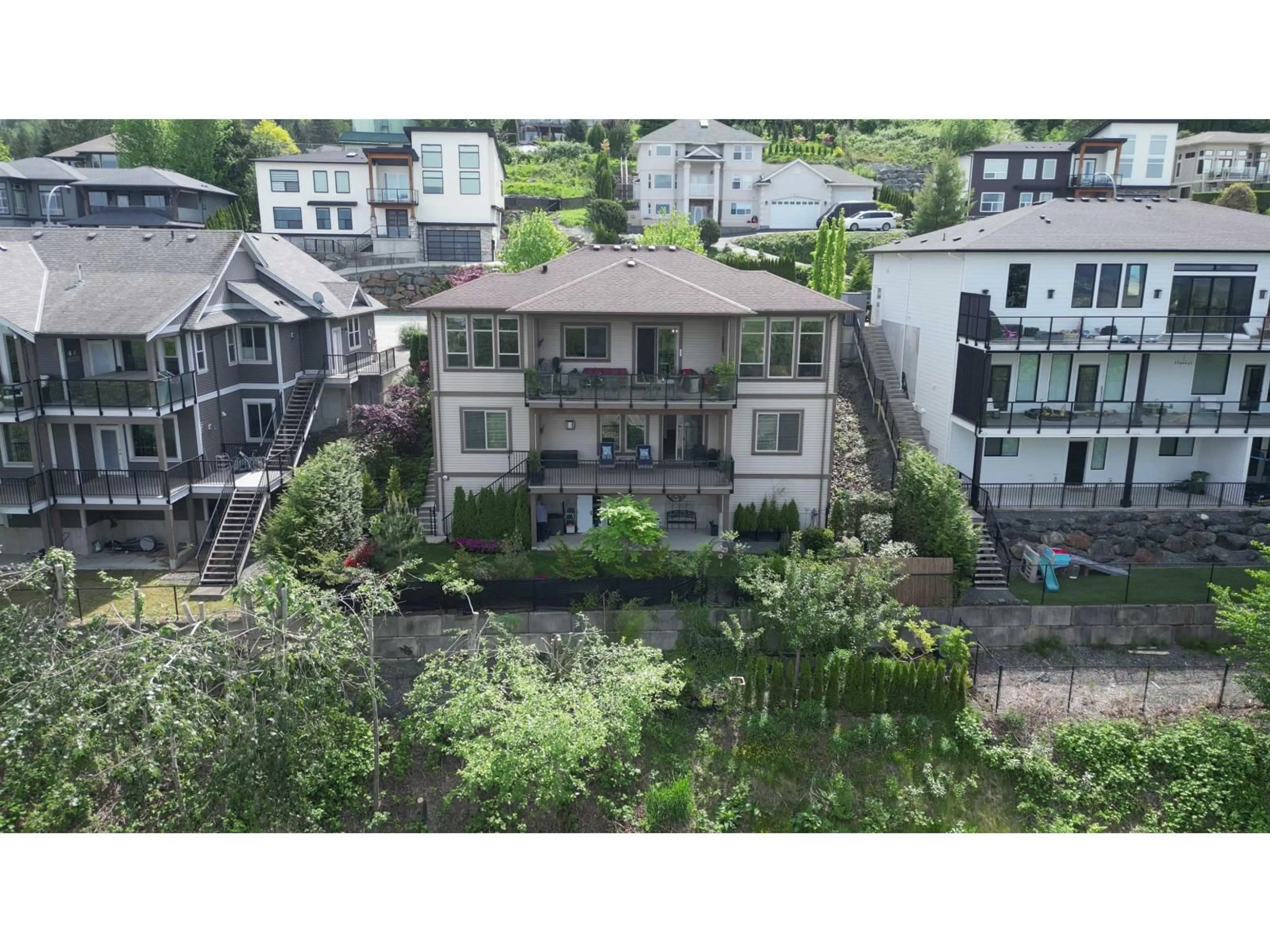 A pic from outside/outdoor area/front of a property/back of a property/a pic from drone, city buildings view from balcony for 7315 MOUNT THURSTON DRIVE, Chilliwack British Columbia V4Z0A3