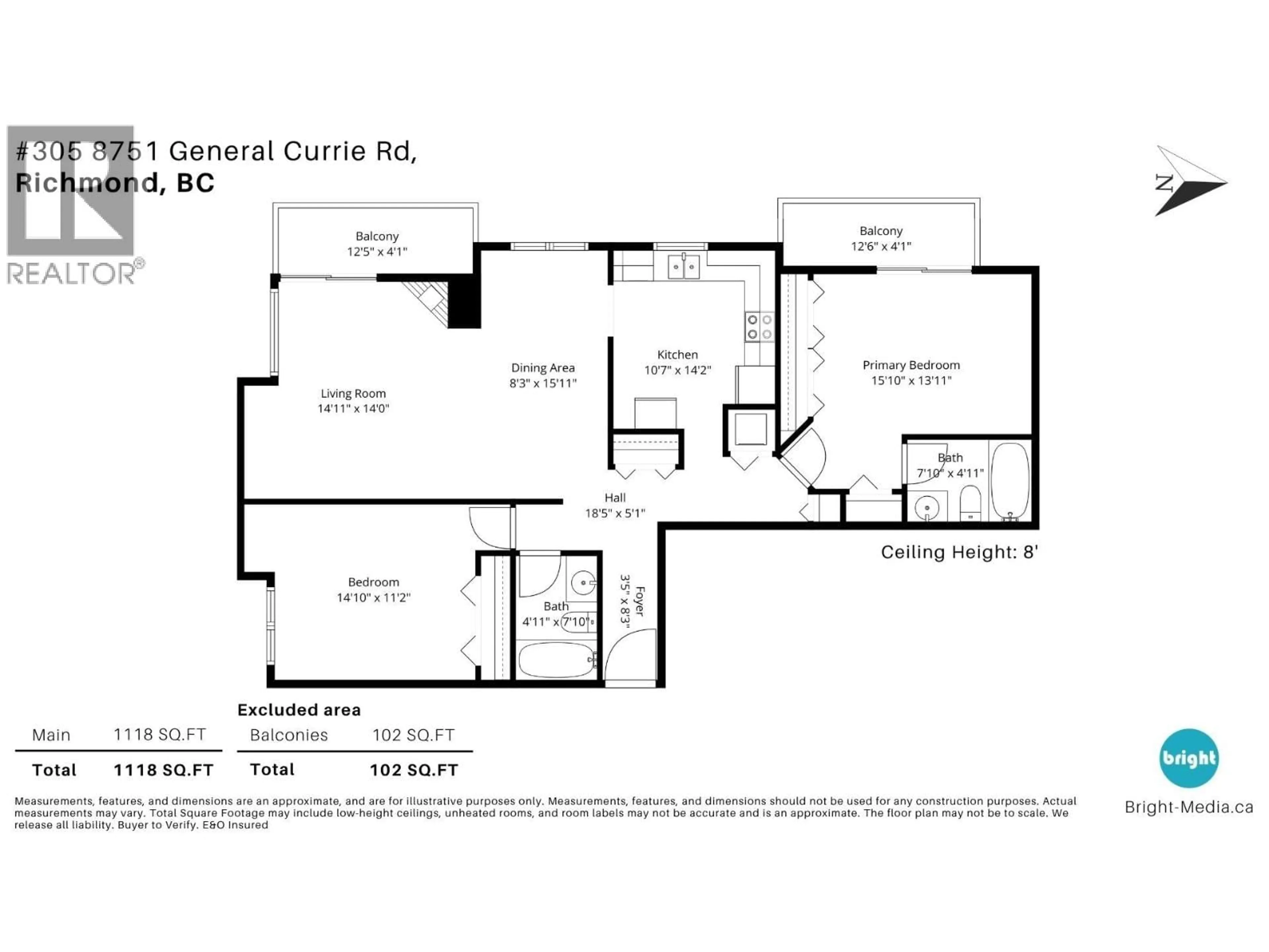 Floor plan for 305 - 8751 GENERAL CURRIE ROAD, Richmond British Columbia V6Y3T7