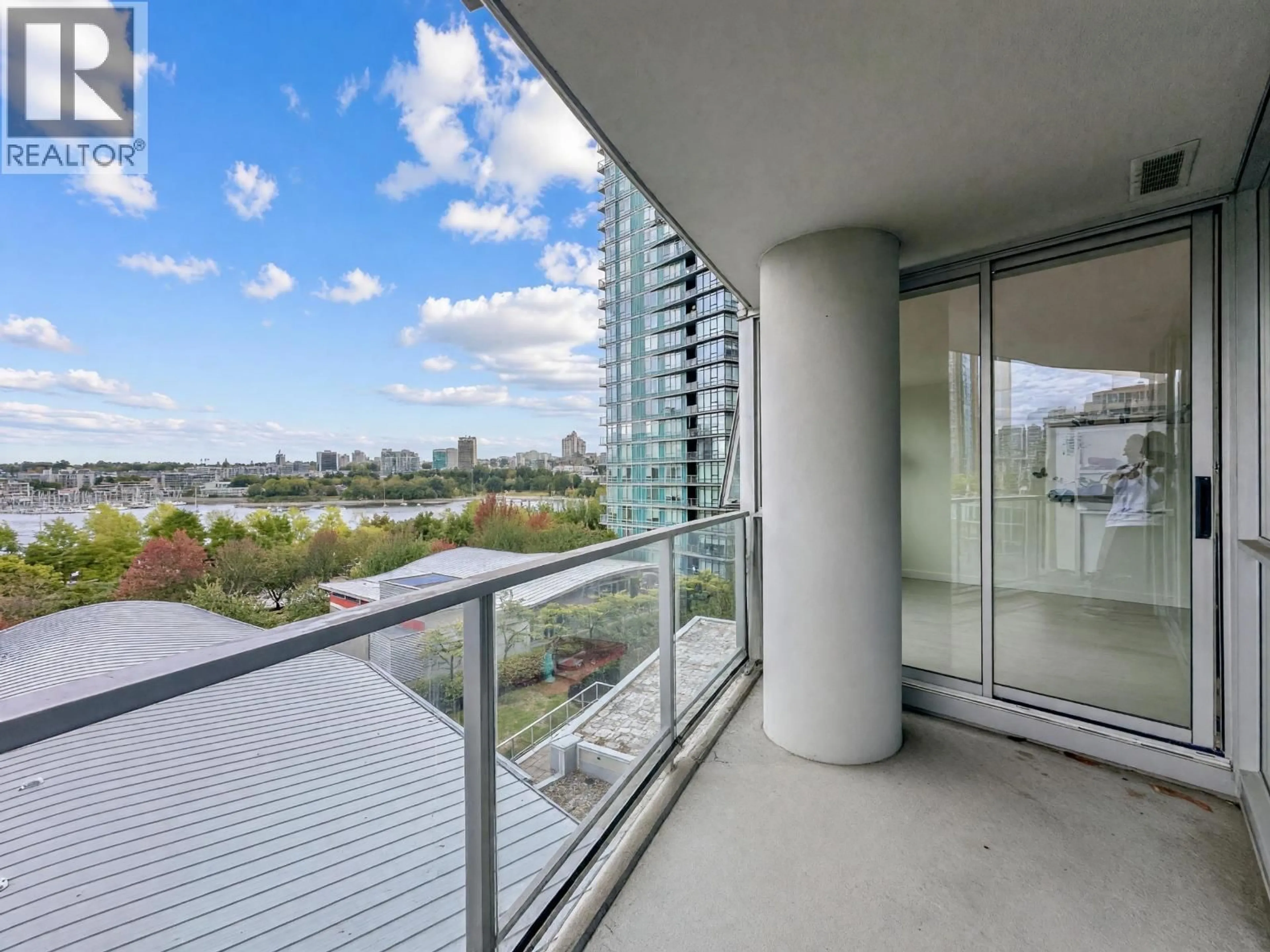 Balcony in the apartment, city buildings view from balcony for 708 - 1408 STRATHMORE MEWS, Vancouver British Columbia V6Z3A9
