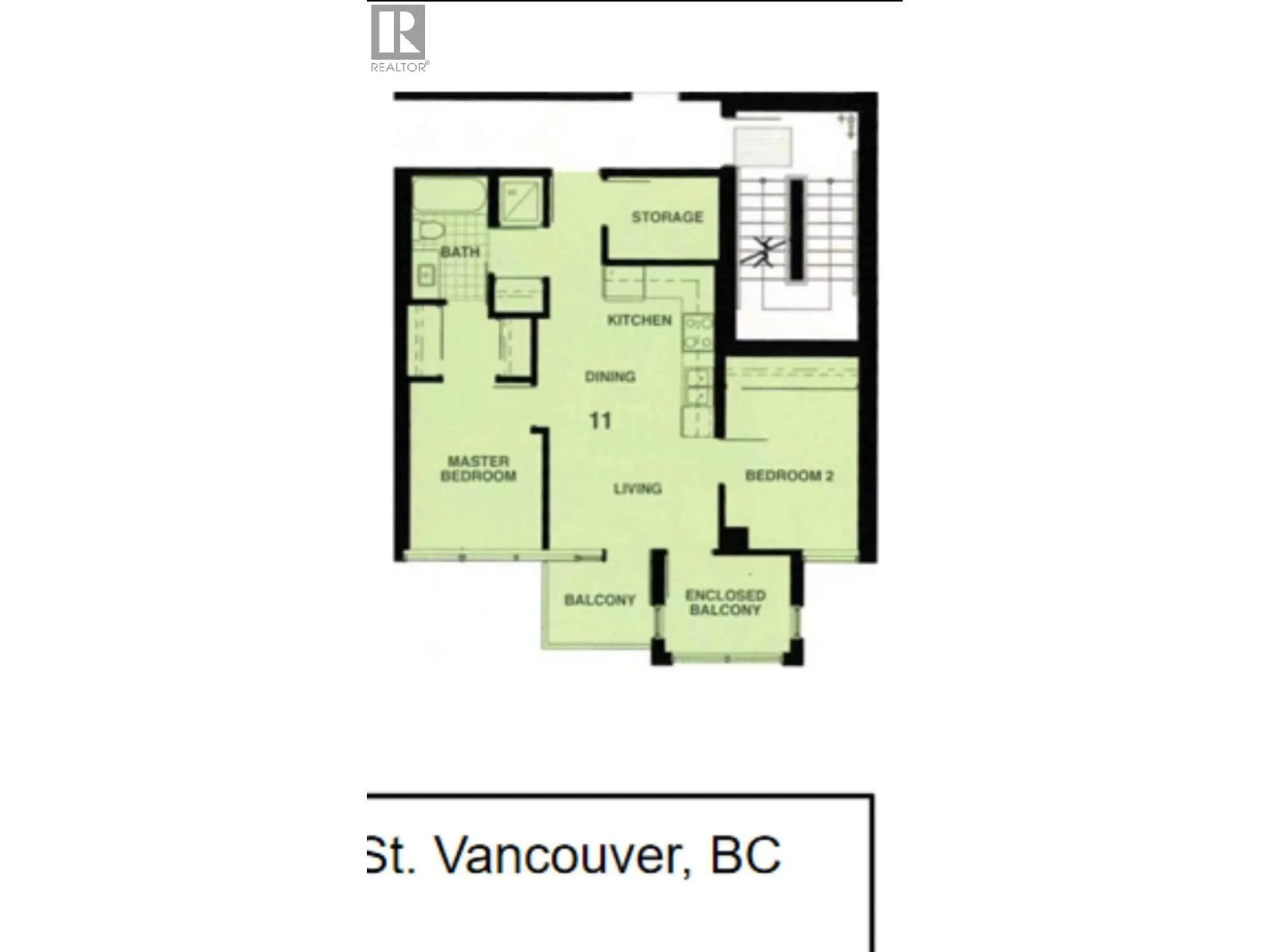 Floor plan for 411 - 1708 ONTARIO STREET, Vancouver British Columbia V5T0J7