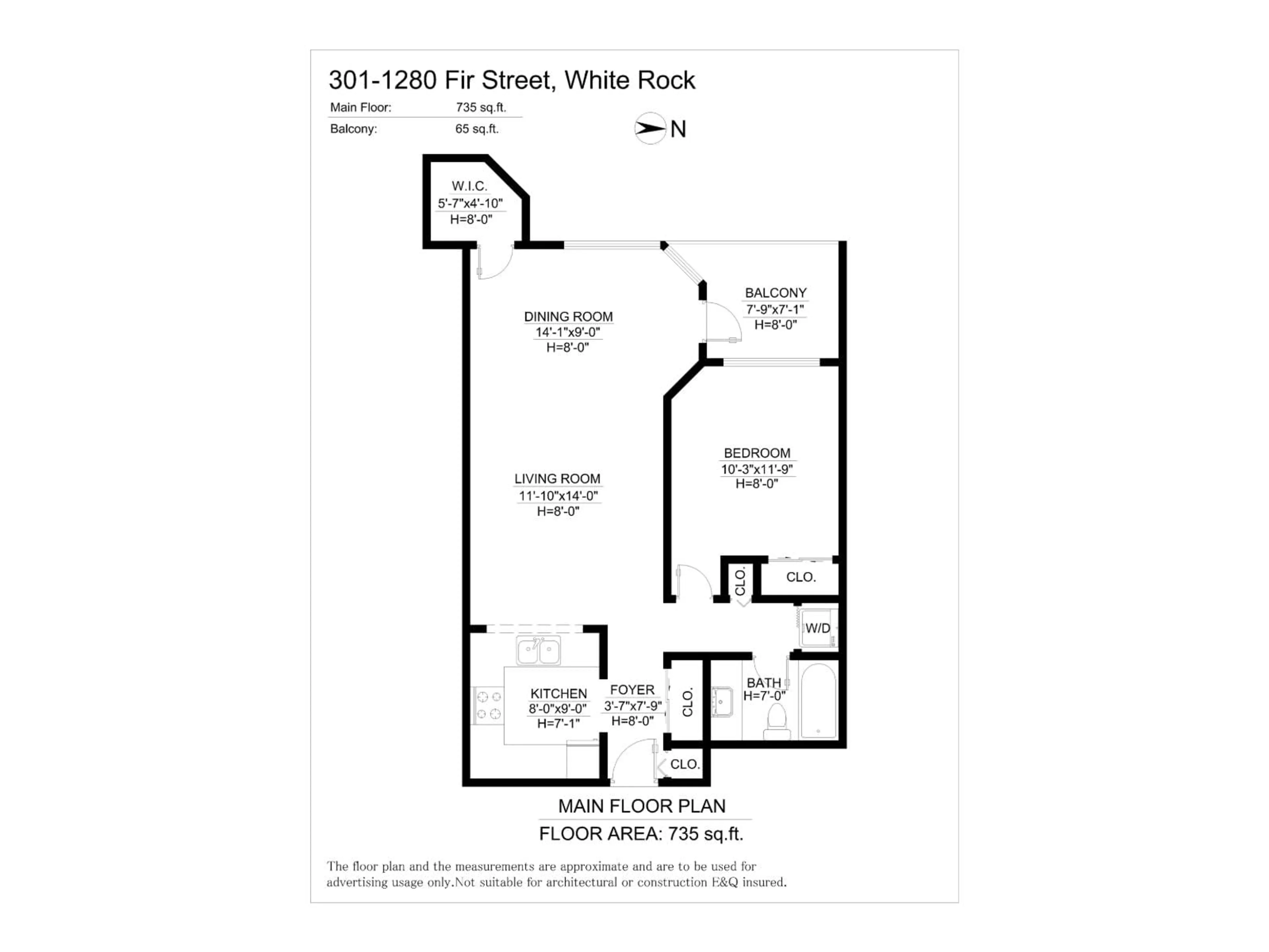 Floor plan for 301 - 1280 FIR STREET, White Rock British Columbia V4B4B1