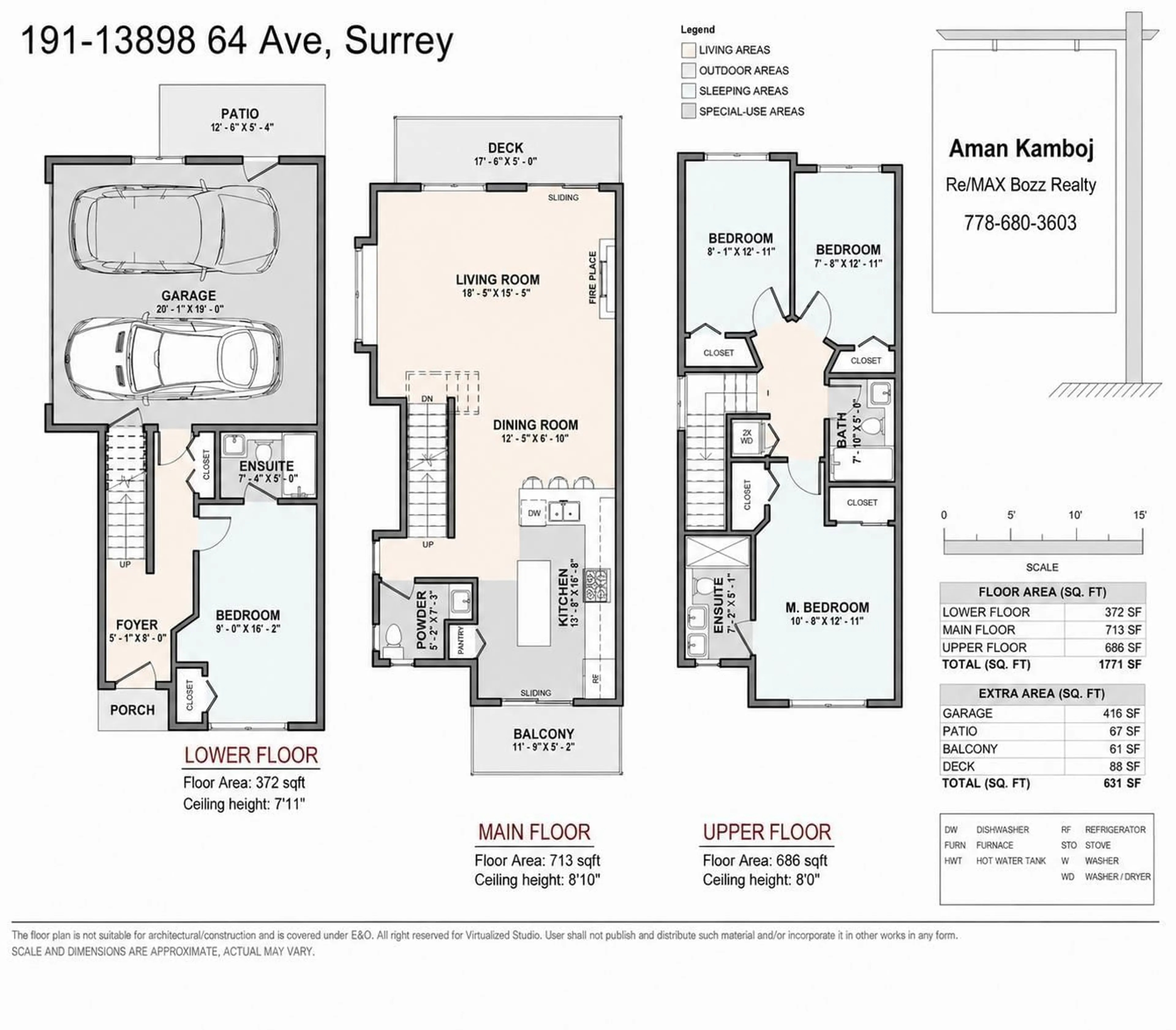 Floor plan for 191 - 13898 64 AVENUE, Surrey British Columbia V3W1L6