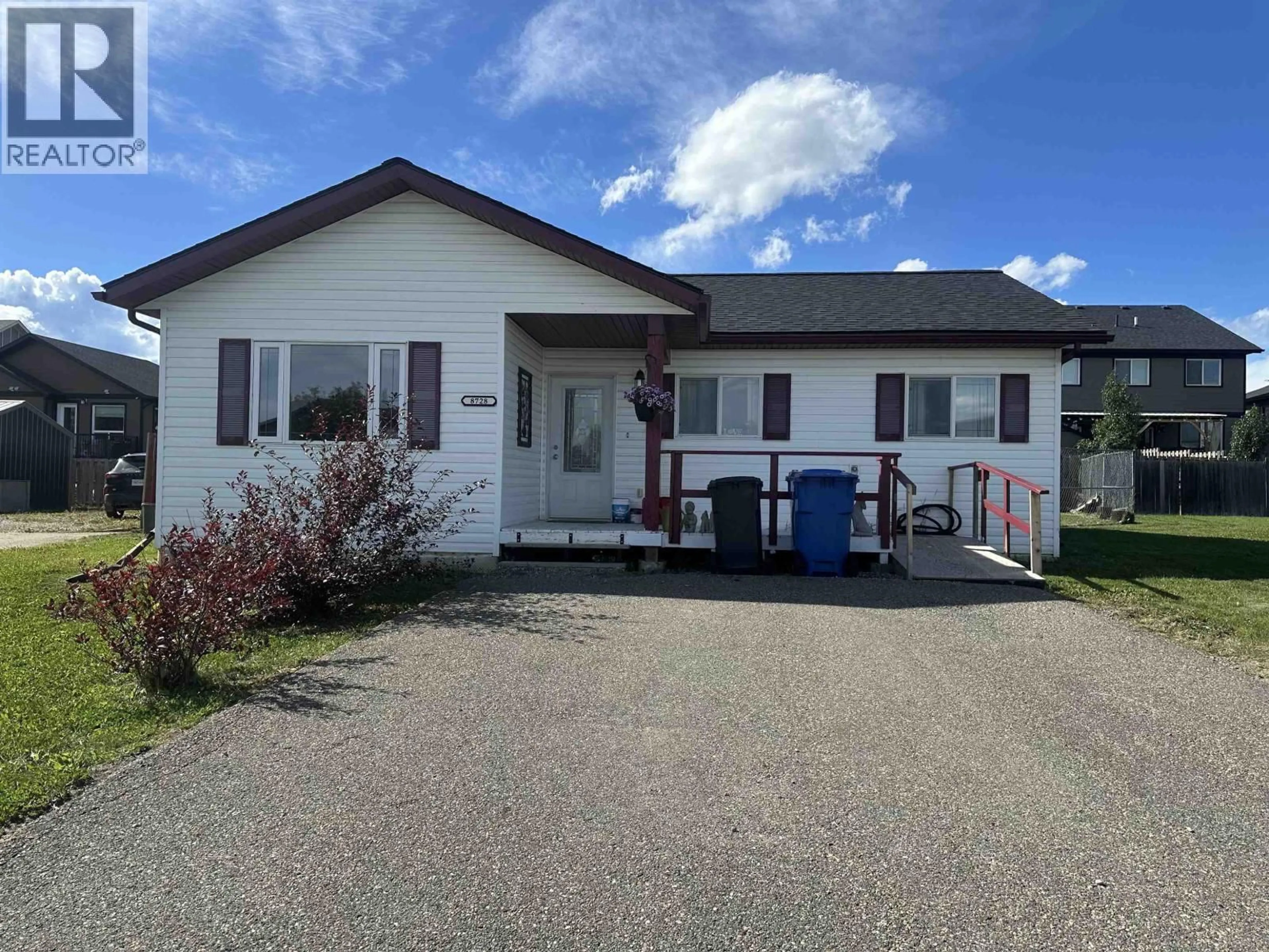 A pic from outside/outdoor area/front of a property/back of a property/a pic from drone, building for 8728 81A STREET, Fort St. John British Columbia V1J0B5