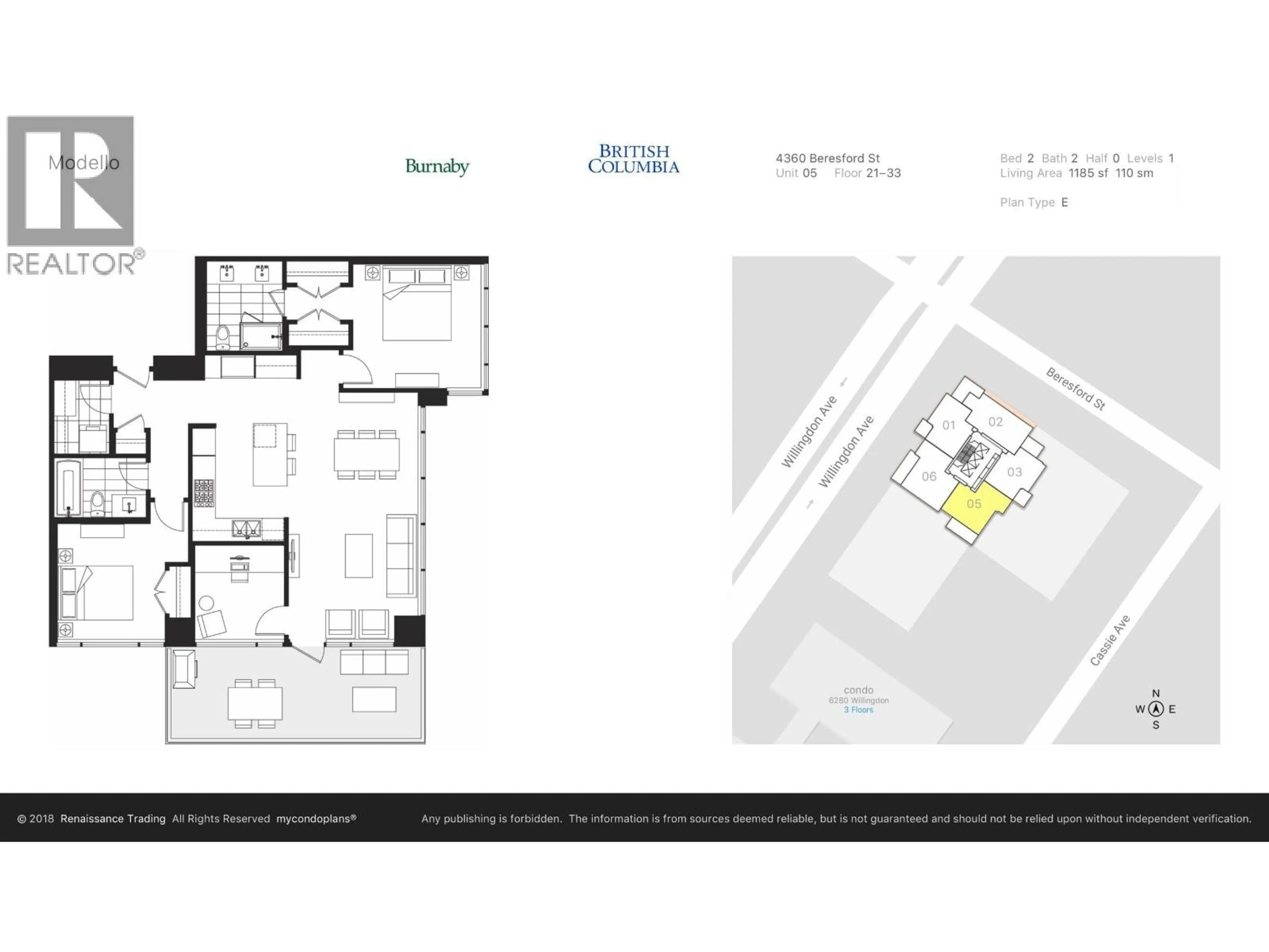 Floor plan for 2505 - 4360 BERESFORD STREET, Burnaby British Columbia V5H0G2