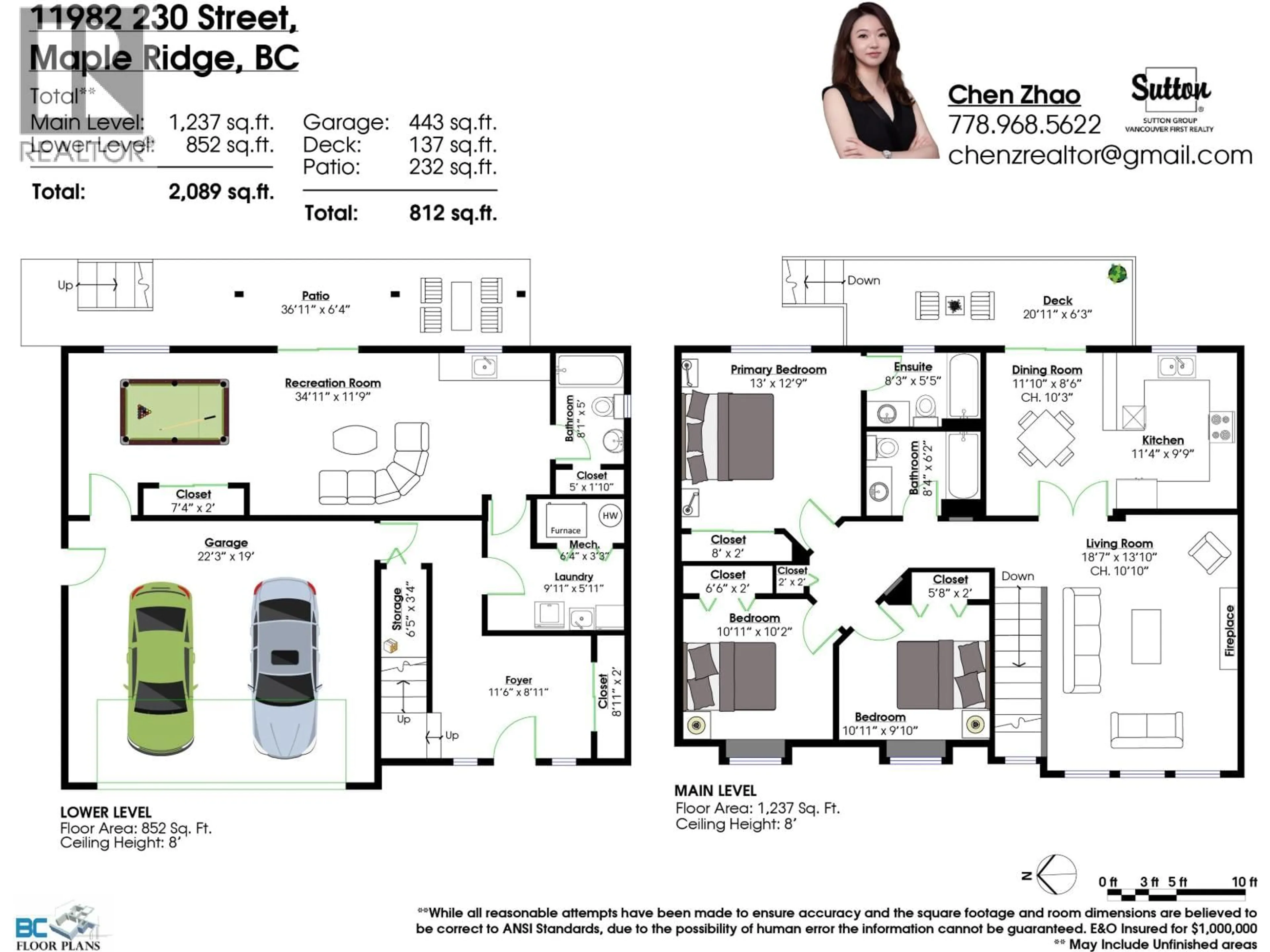 Floor plan for 11982 230 STREET, Maple Ridge British Columbia V2X7Z8