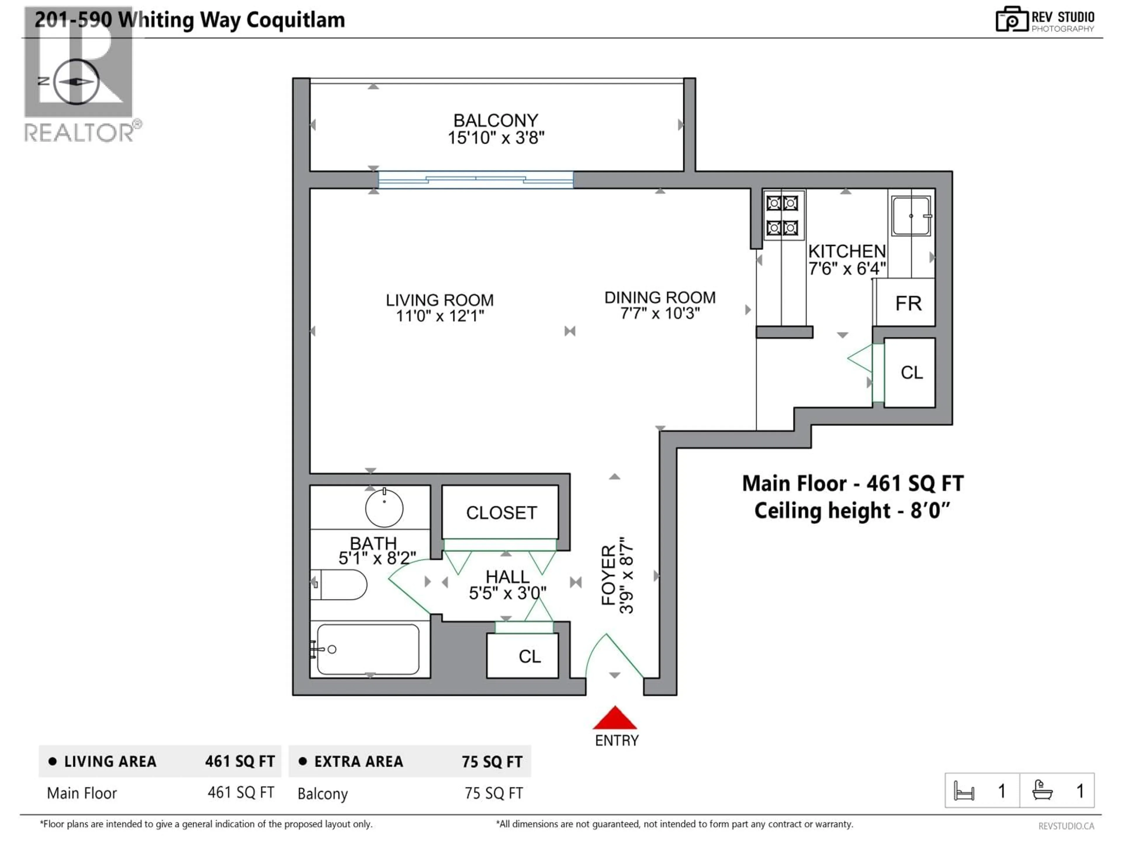 Floor plan for 201 - 590 WHITING WAY, Coquitlam British Columbia V3J3R9