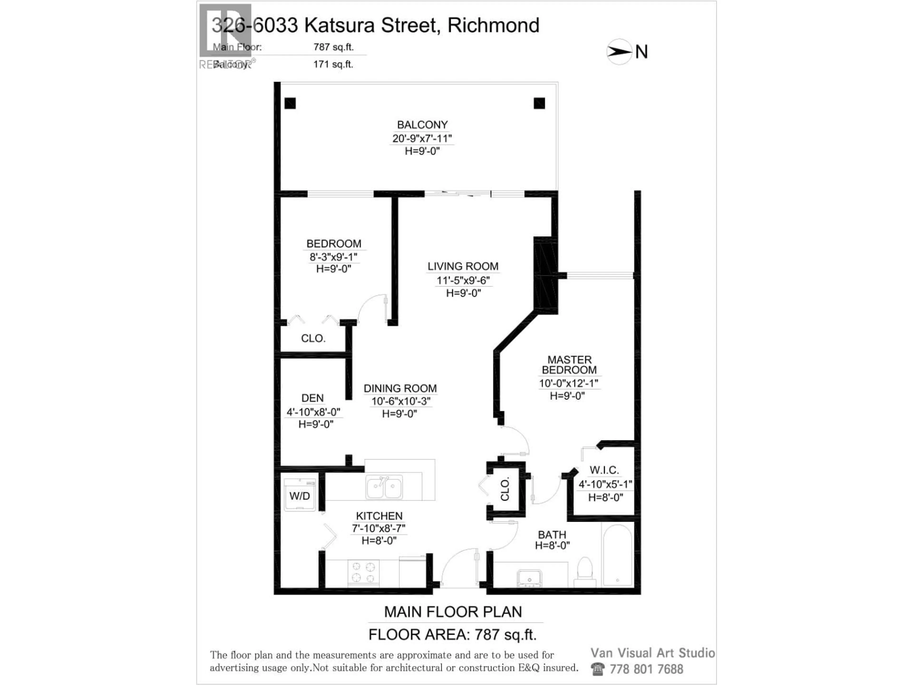 Floor plan for 326 - 6033 KATSURA STREET, Richmond British Columbia V6Y0B3