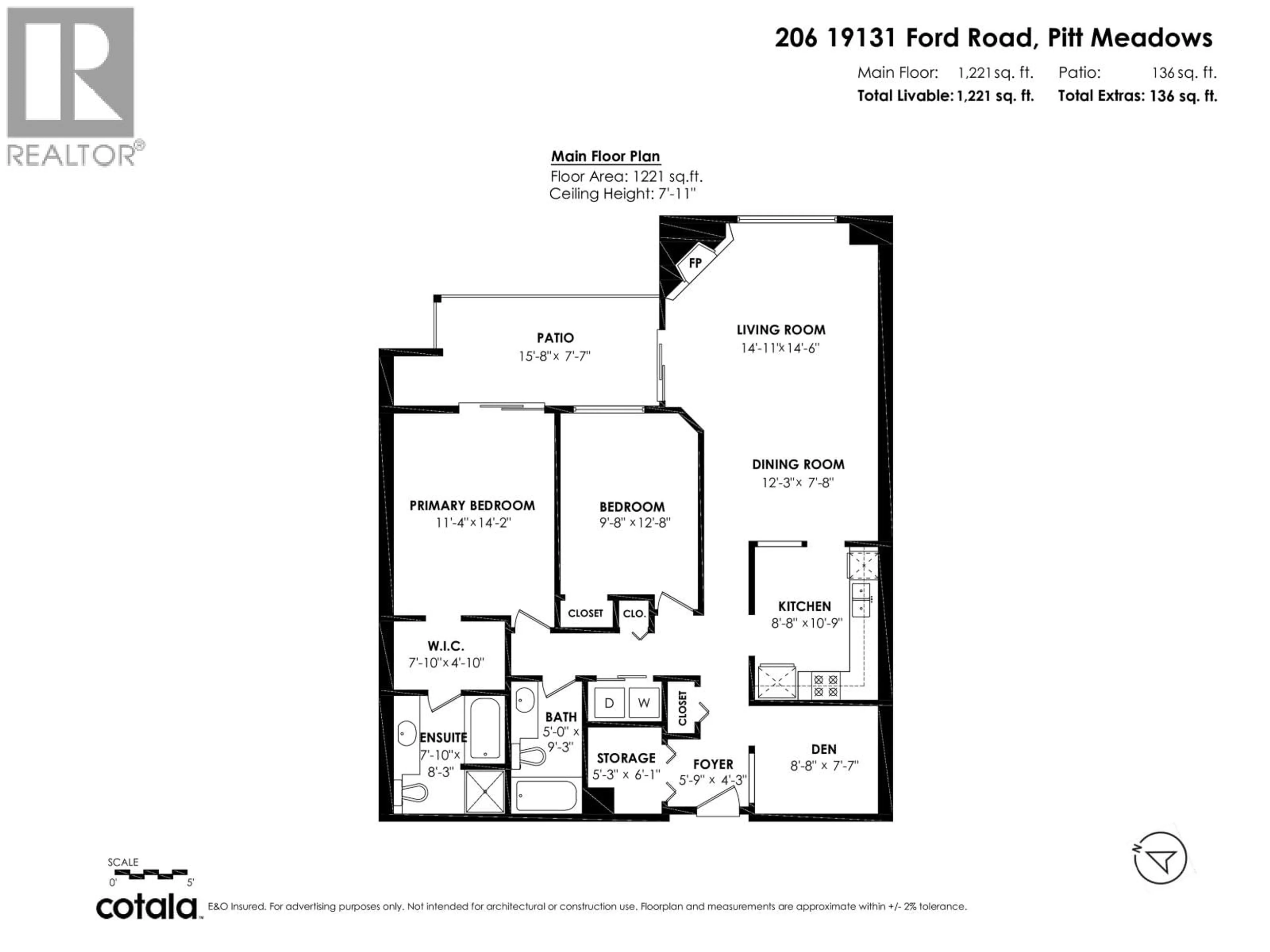 Floor plan for 206 - 19131 FORD ROAD, Pitt Meadows British Columbia V3Y2R5