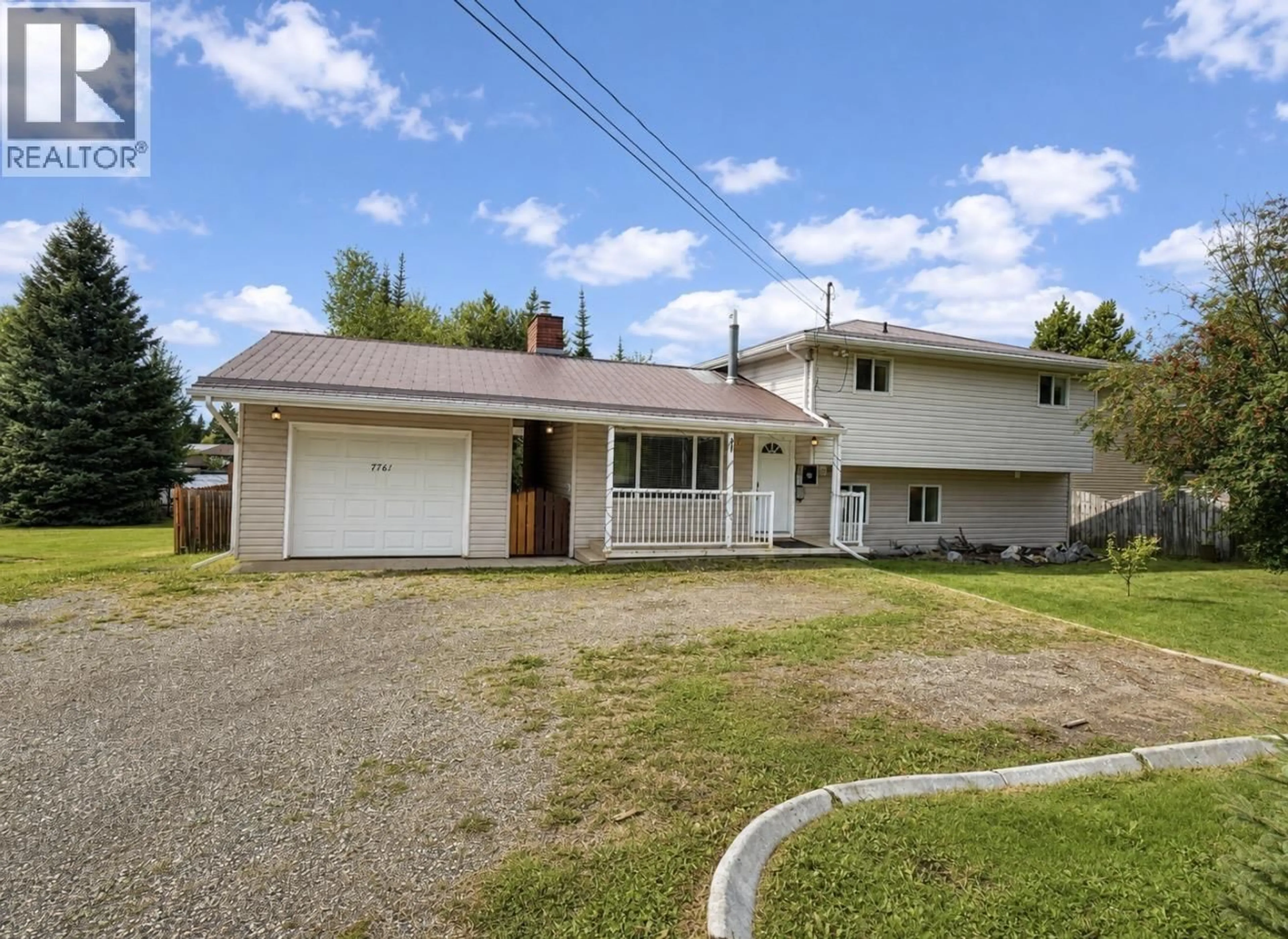 A pic from outside/outdoor area/front of a property/back of a property/a pic from drone, street for 7761 THOMPSON DRIVE, Prince George British Columbia V2N5N5