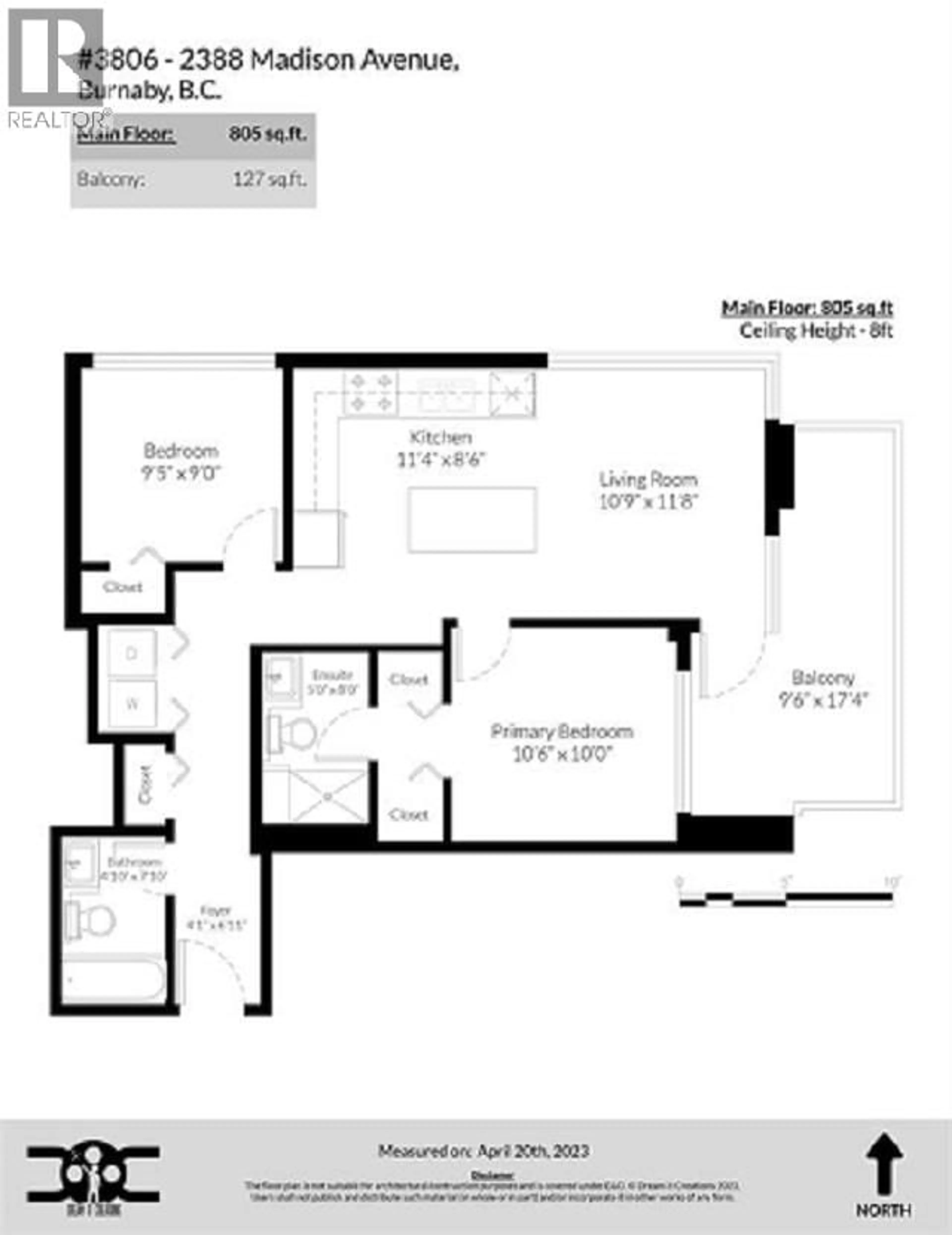 Floor plan for 3806 - 2388 MADISON AVENUE, Burnaby British Columbia V5C0K8