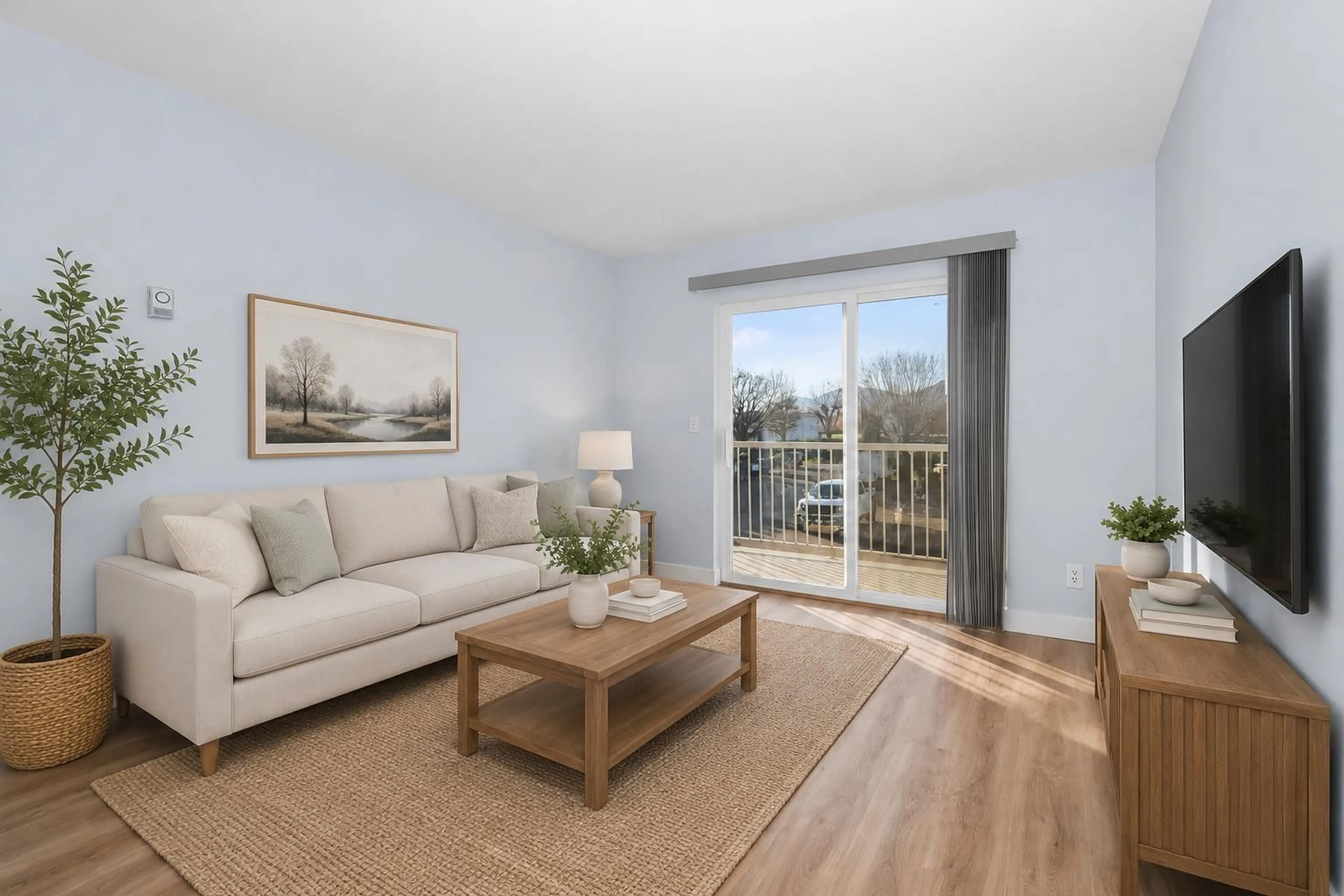 Living room with furniture, wood/laminate floor for 220 - 45669 MCINTOSH DRIVE, Chilliwack British Columbia V2P6V4