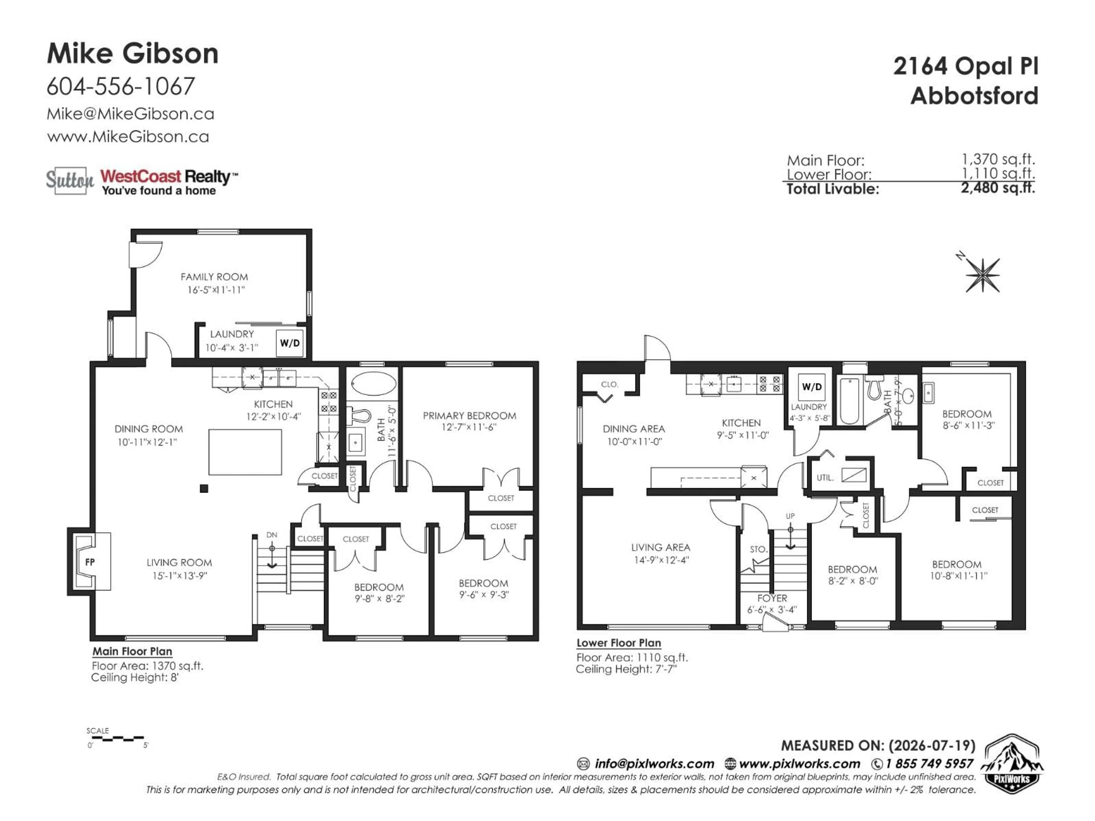 Floor plan for 2164 OPAL PLACE, Abbotsford British Columbia V2T3T5