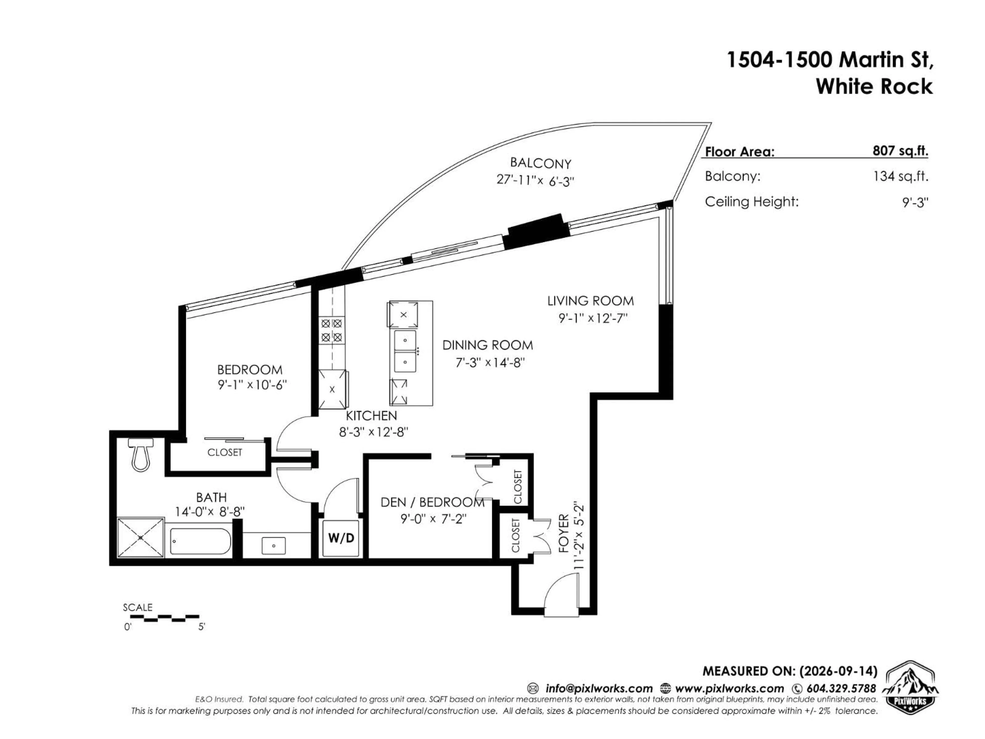 Floor plan for 1504 - 1500 MARTIN STREET, White Rock British Columbia V4B0C2