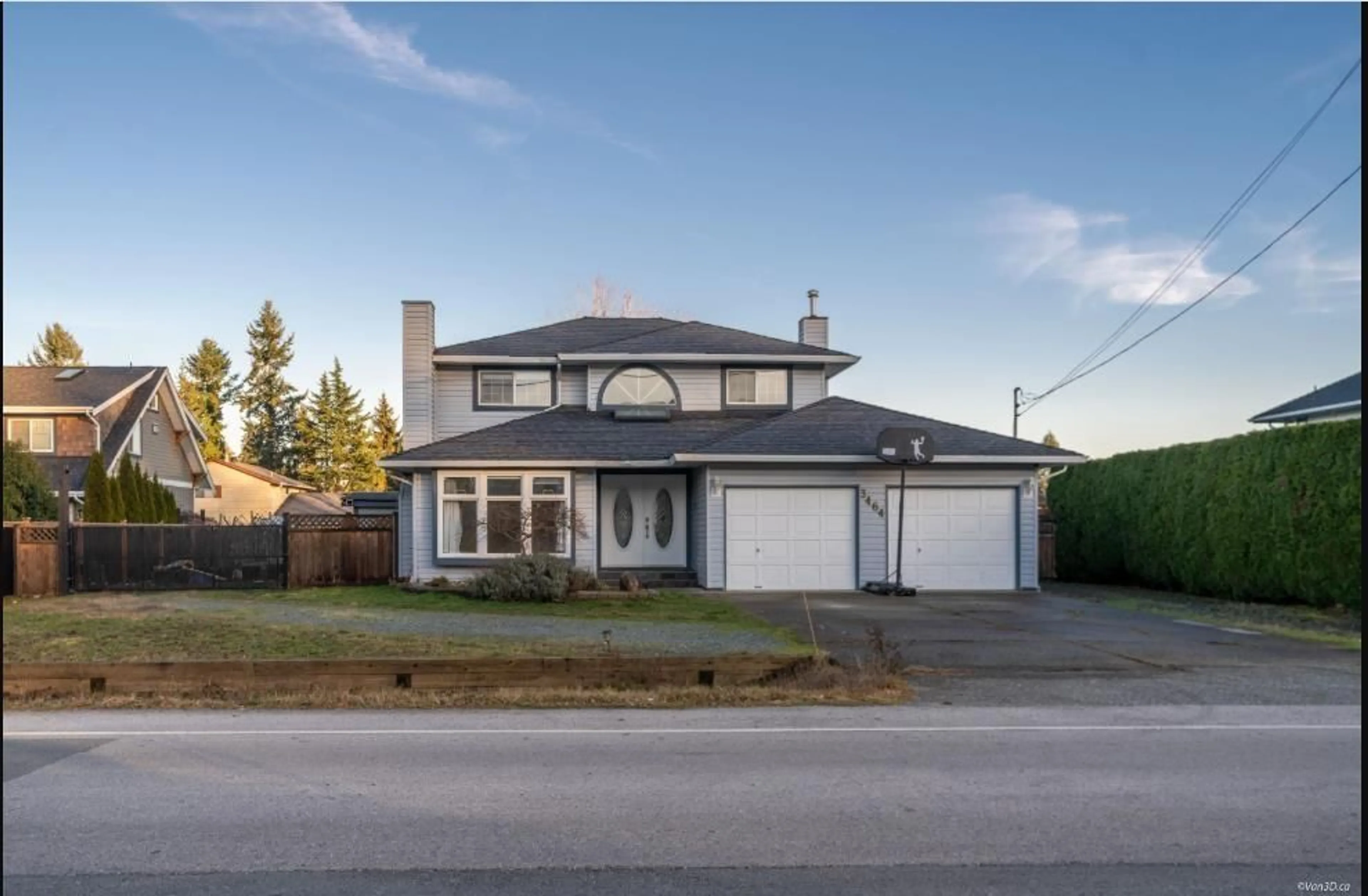 Home with vinyl exterior material, street for 3464 196 STREET, Langley British Columbia V3A4T7