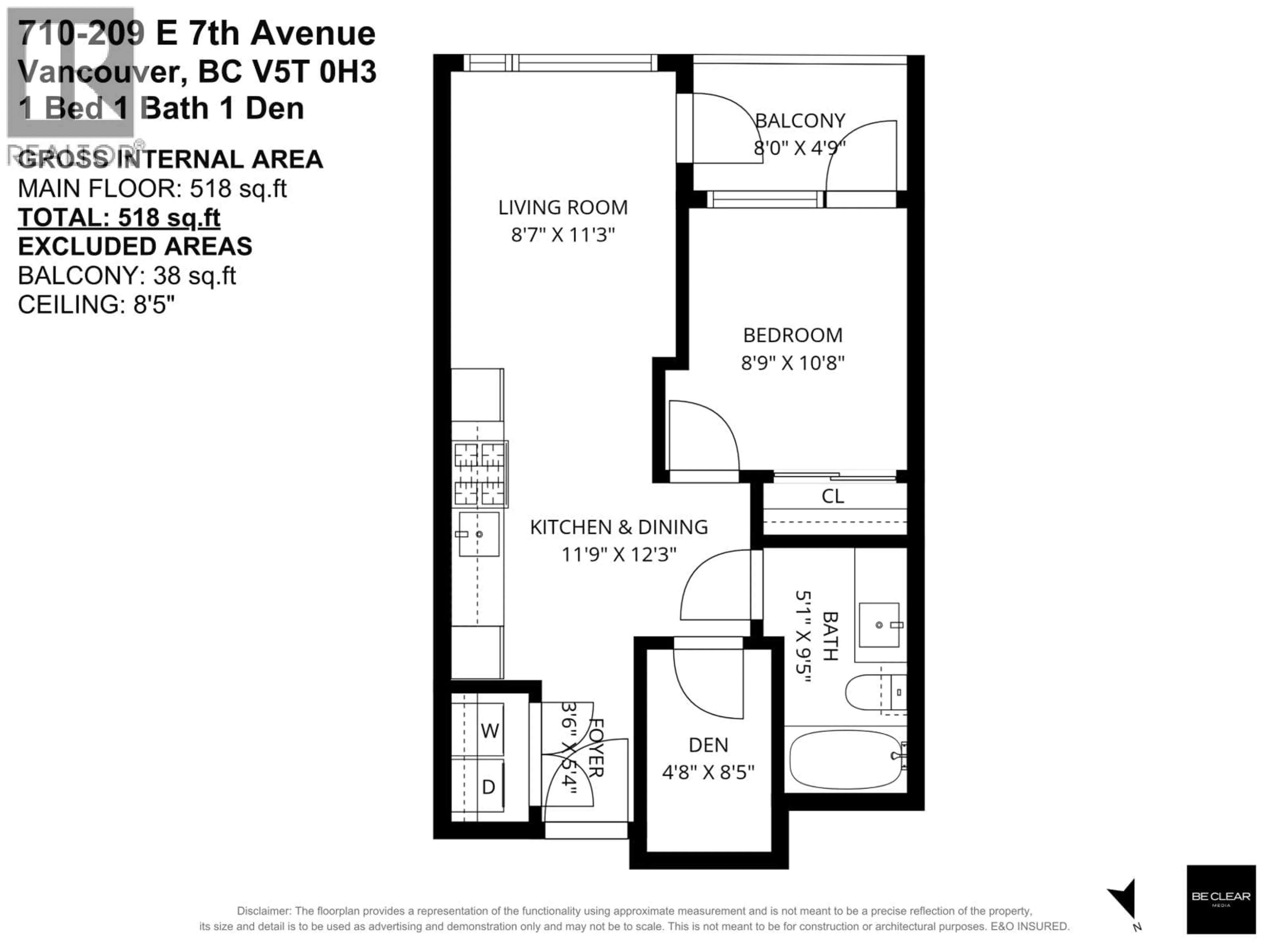 Floor plan for 710 - 209 7TH AVENUE, Vancouver British Columbia V5T0H3