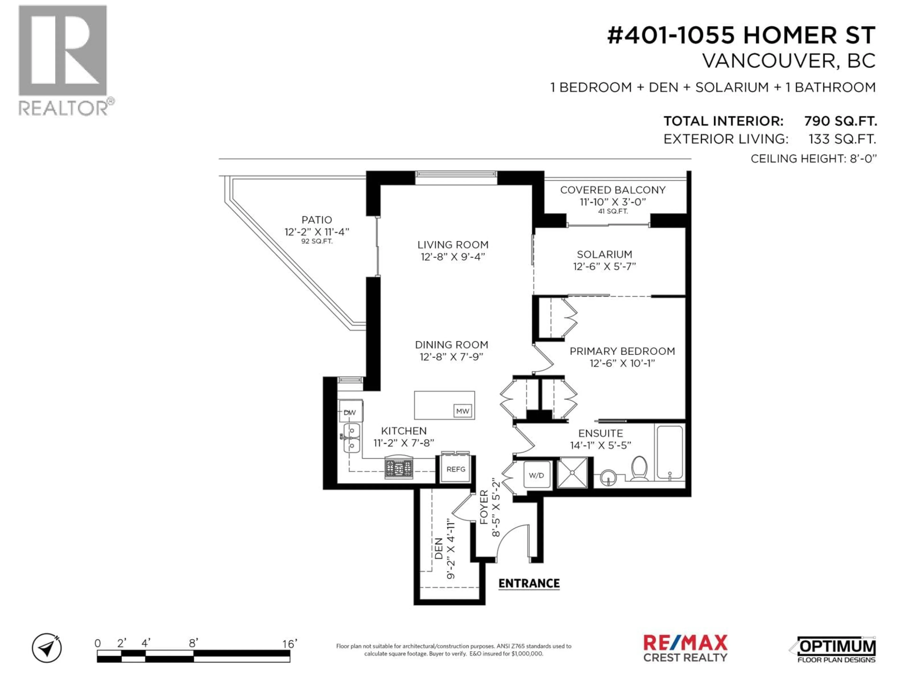 Floor plan for 401 - 1055 HOMER STREET, Vancouver British Columbia V6B1G3