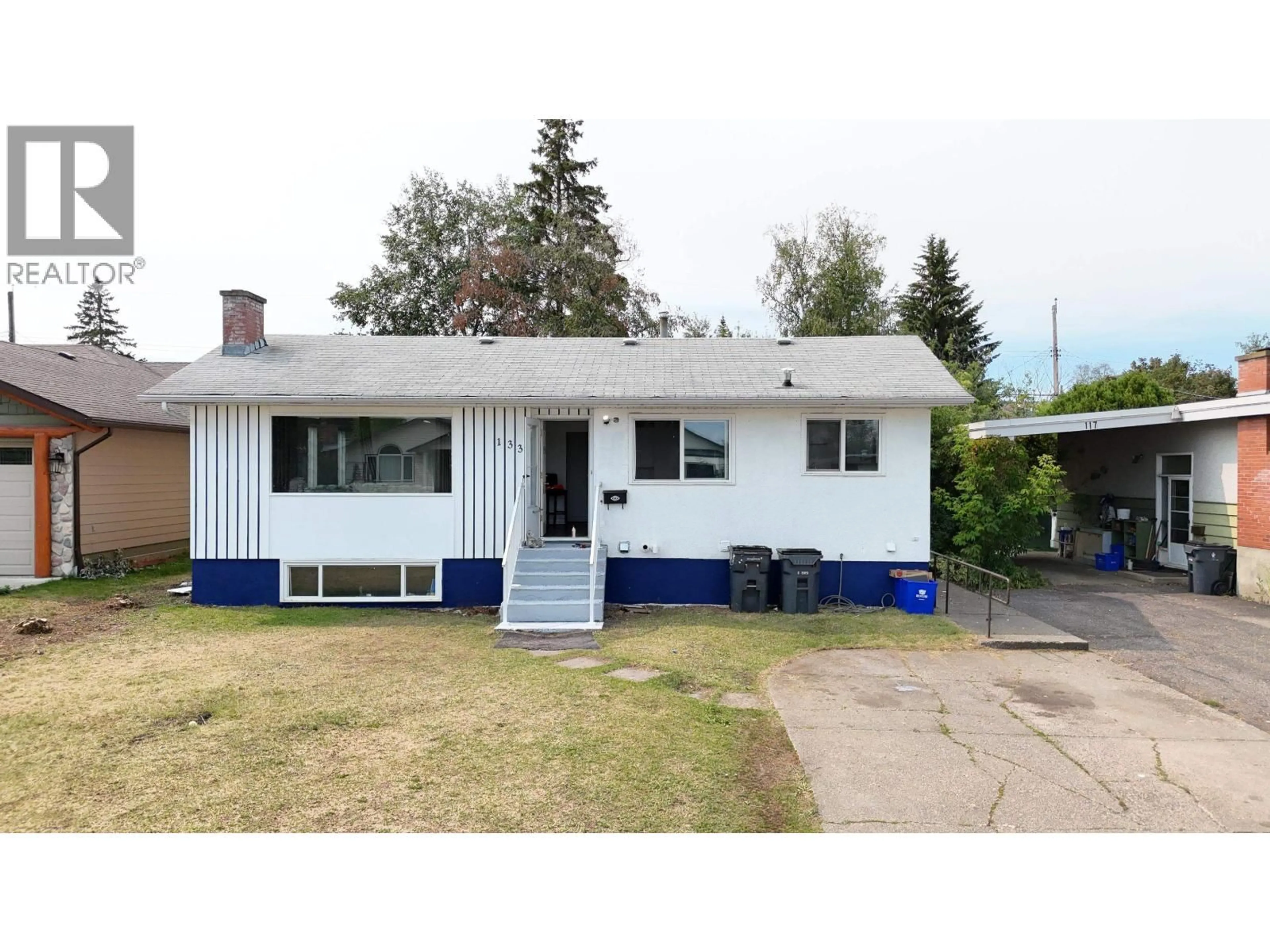 Home with vinyl exterior material, street for 133 MOFFAT STREET, Prince George British Columbia V2M3L2