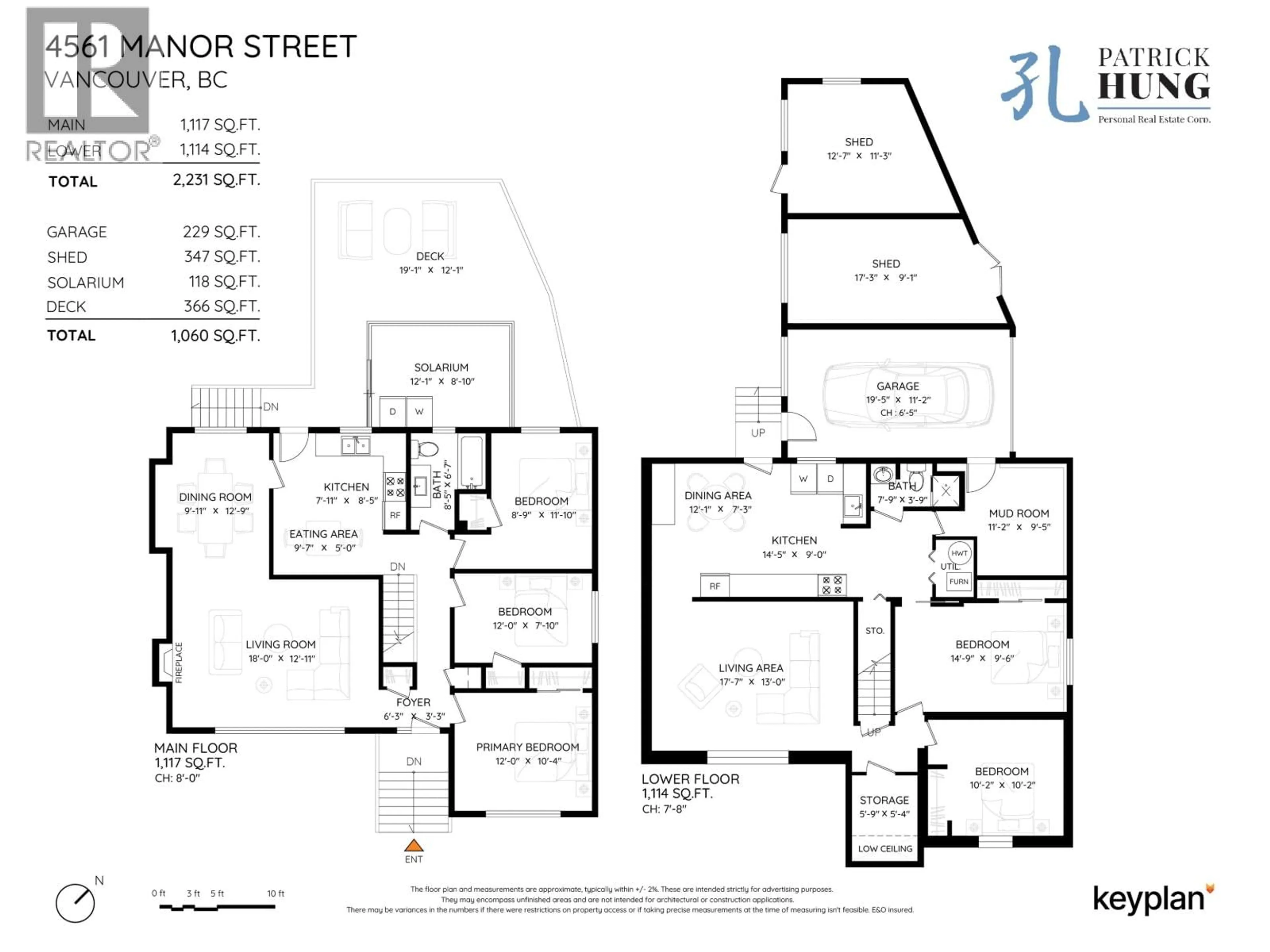 Floor plan for 4561 MANOR STREET, Vancouver British Columbia V5R3X4