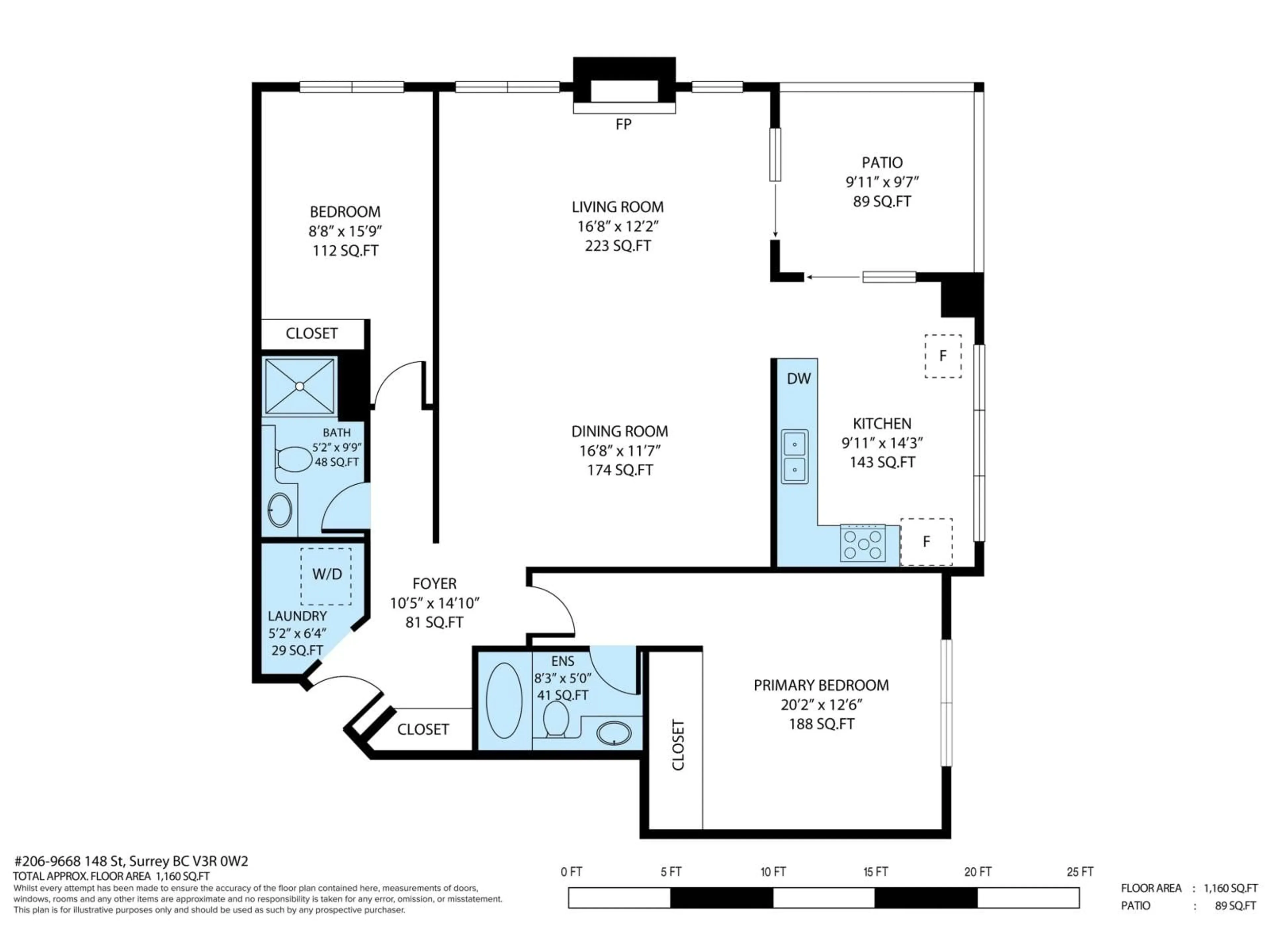Floor plan for 206 - 9668 148 STREET, Surrey British Columbia V3R0W2