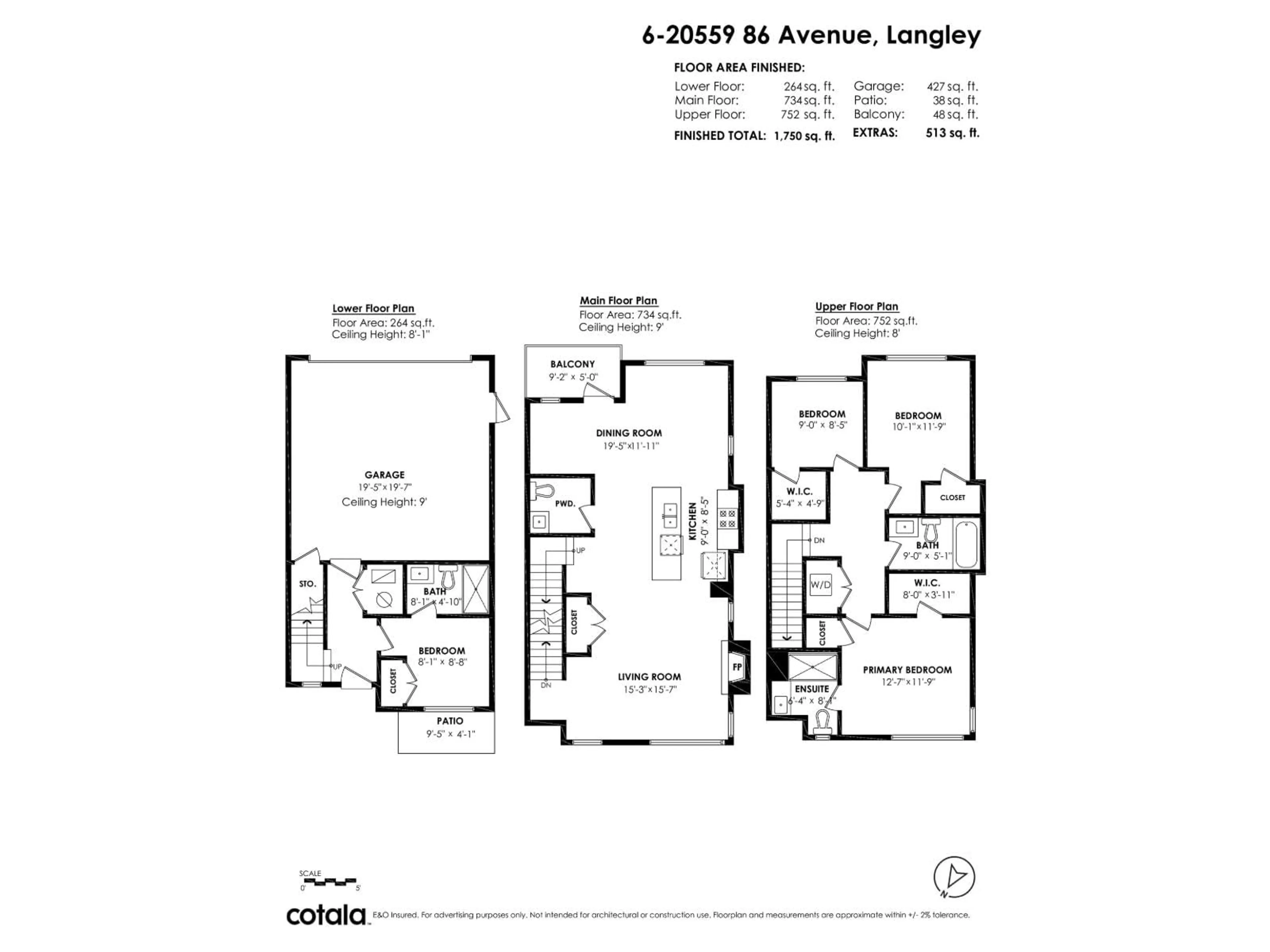 Floor plan for 6 - 20559 86 AVENUE, Langley British Columbia V2Y3V1