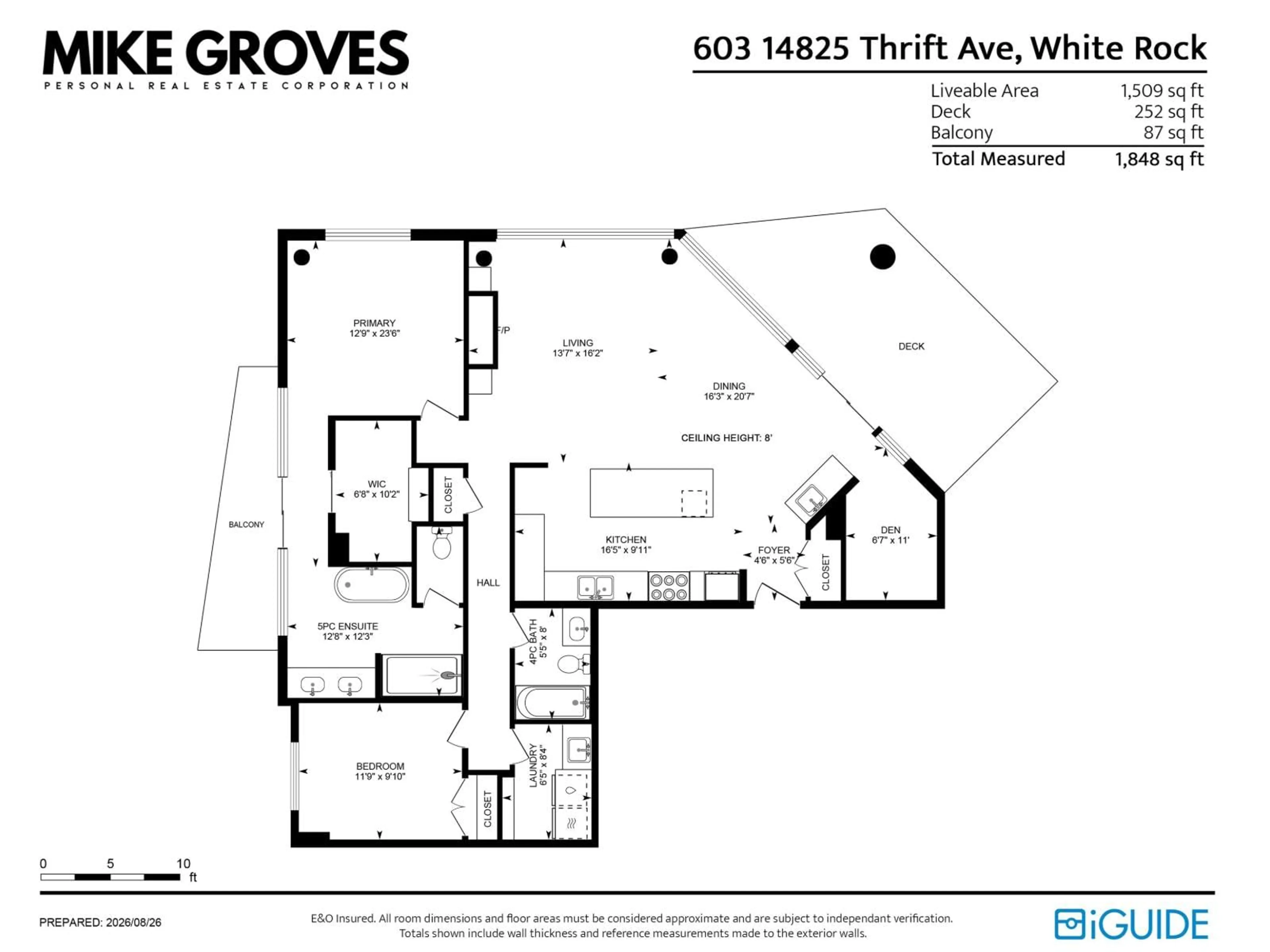 Floor plan for 603 - 14825 THRIFT AVENUE, White Rock British Columbia V4B2J6