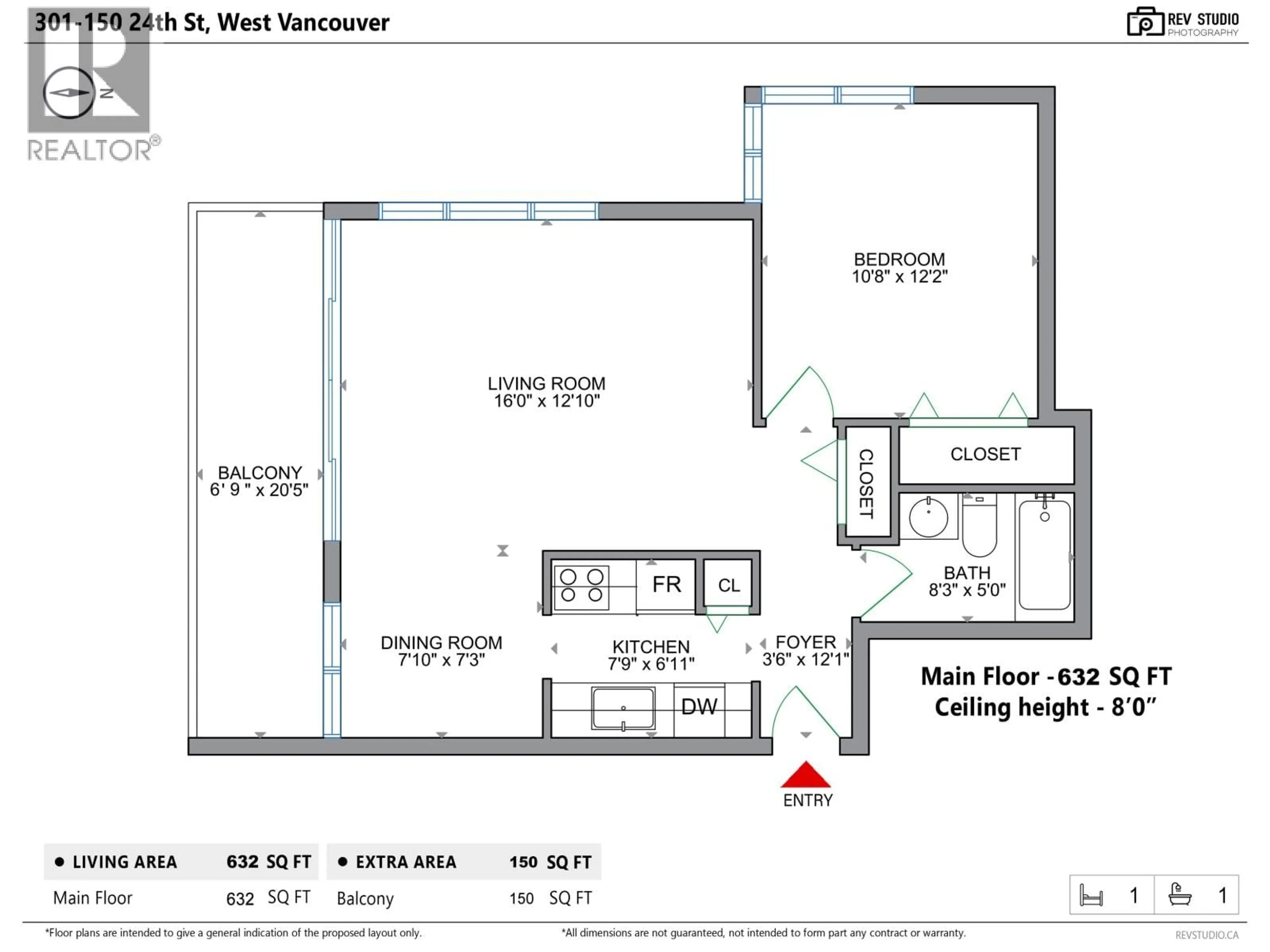 Floor plan for 301 - 150 24TH STREET, West Vancouver British Columbia V7V4G8
