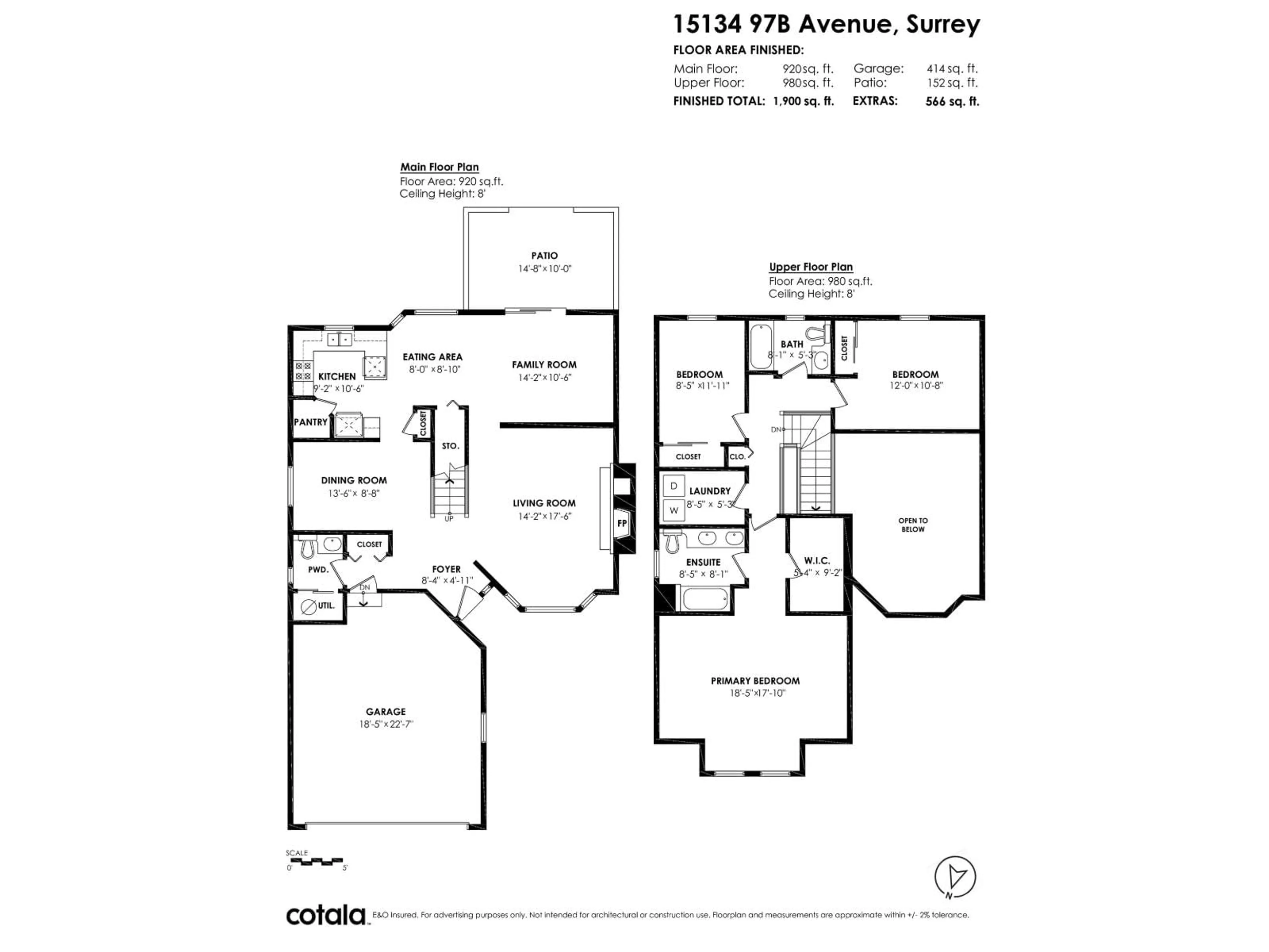 Floor plan for 15134 97B AVENUE, Surrey British Columbia V3R8W9