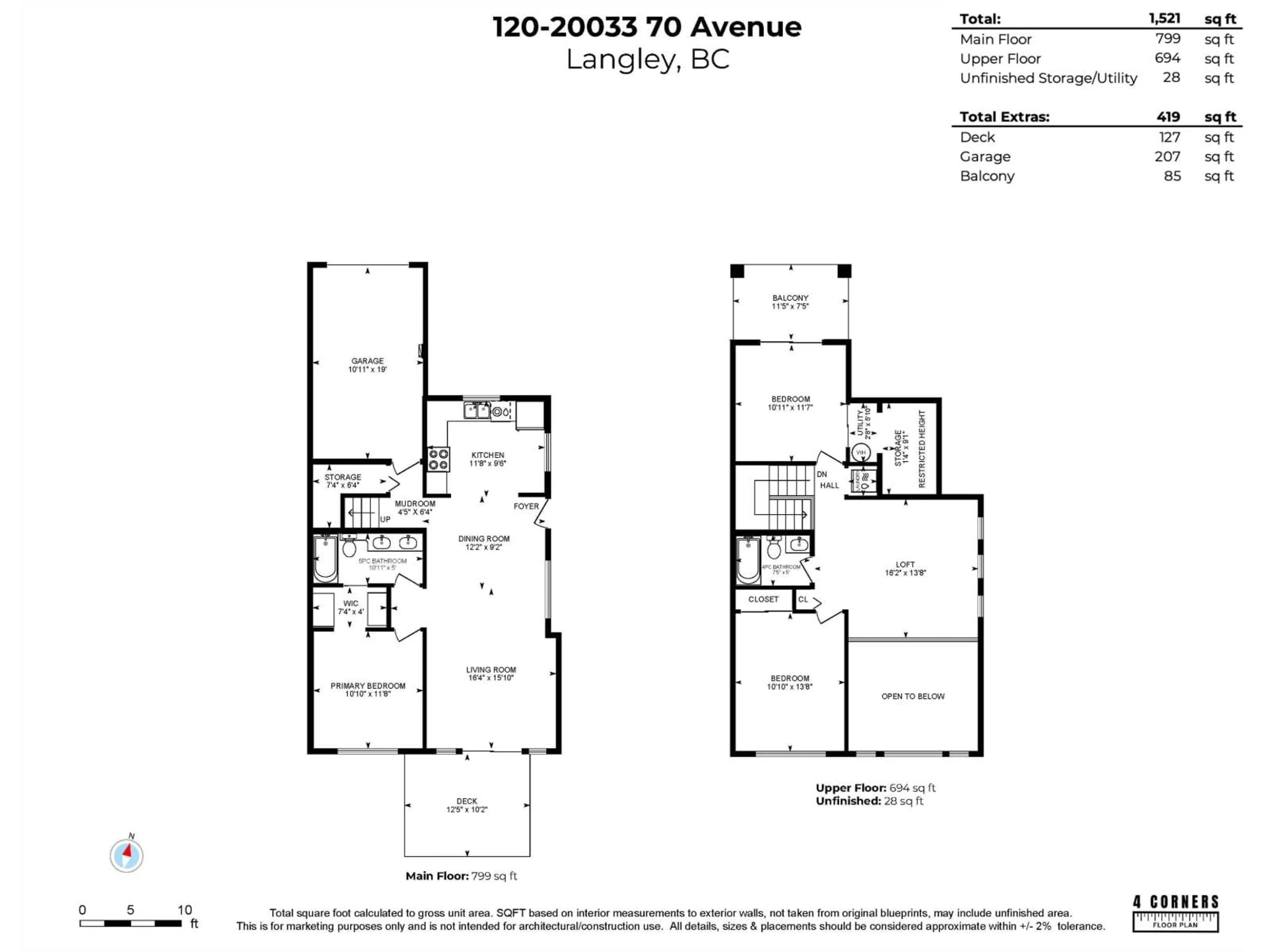 Floor plan for 120 - 20033 70 AVENUE, Langley British Columbia V2Y3A2