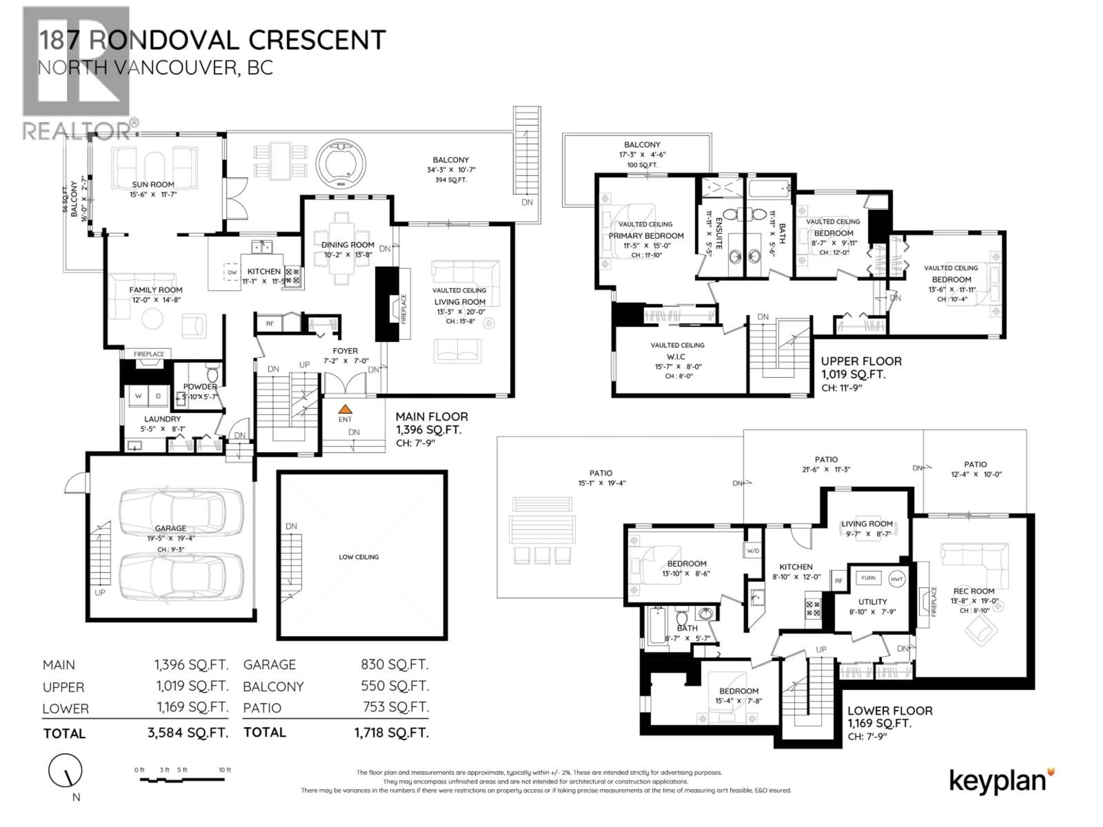 Floor plan for 187 RONDOVAL CRESCENT, North Vancouver British Columbia V7N2W6