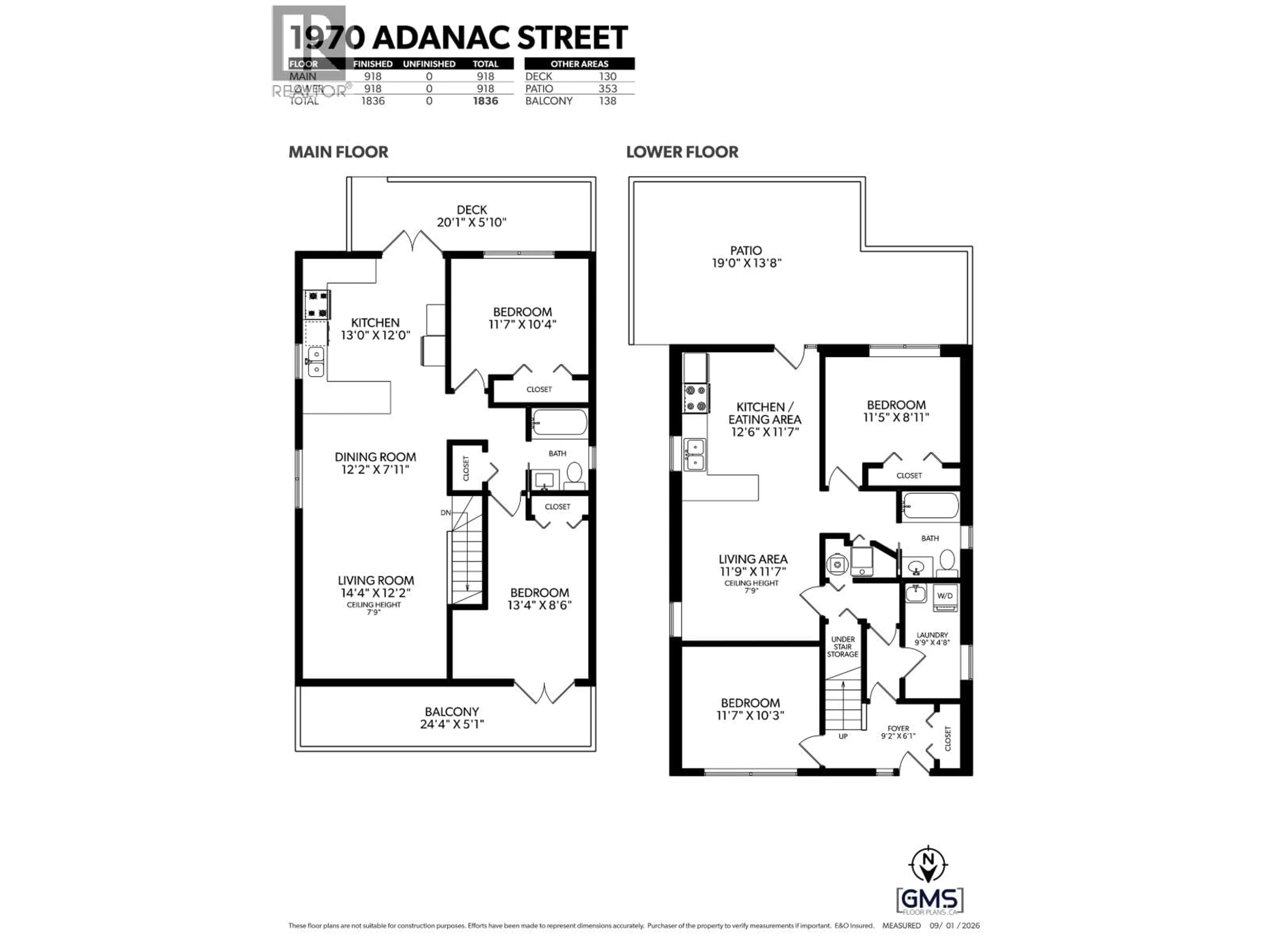 Floor plan for 1970 ADANAC STREET, Vancouver British Columbia V5L2E4