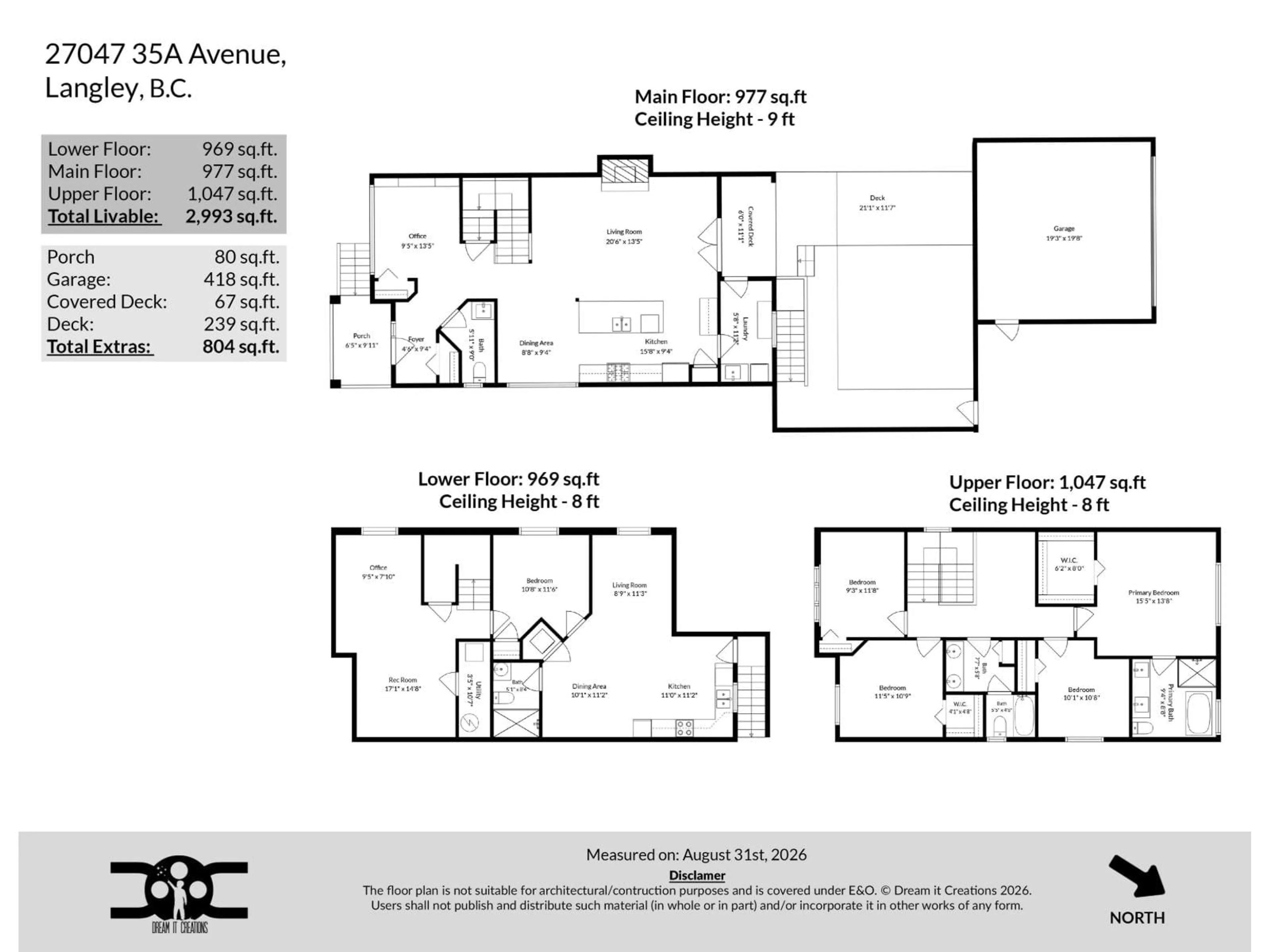 Floor plan for 27047 35A AVENUE, Langley British Columbia V4W0C3