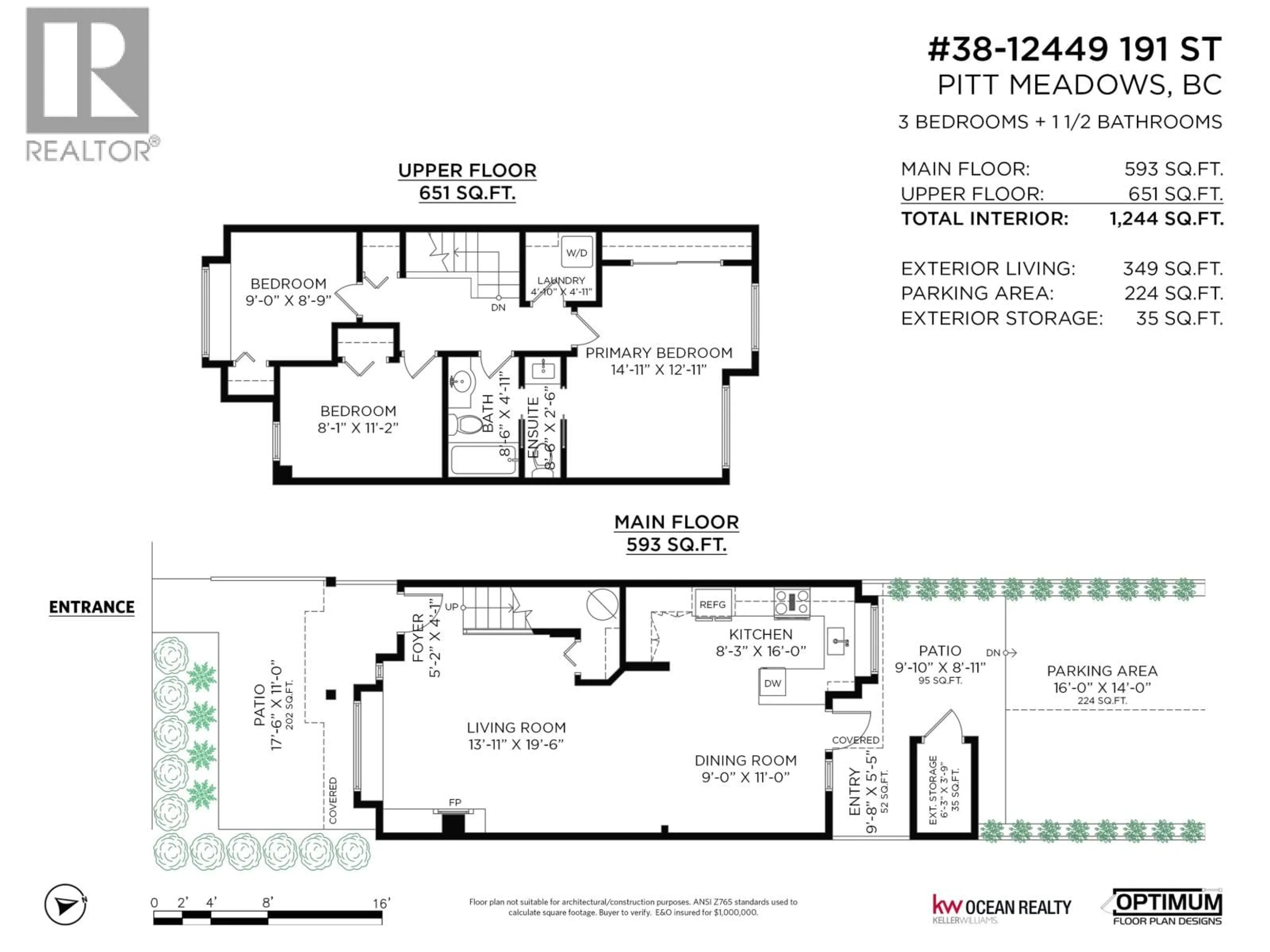 Floor plan for 38 - 12449 191 STREET, Pitt Meadows British Columbia V3Y2R4