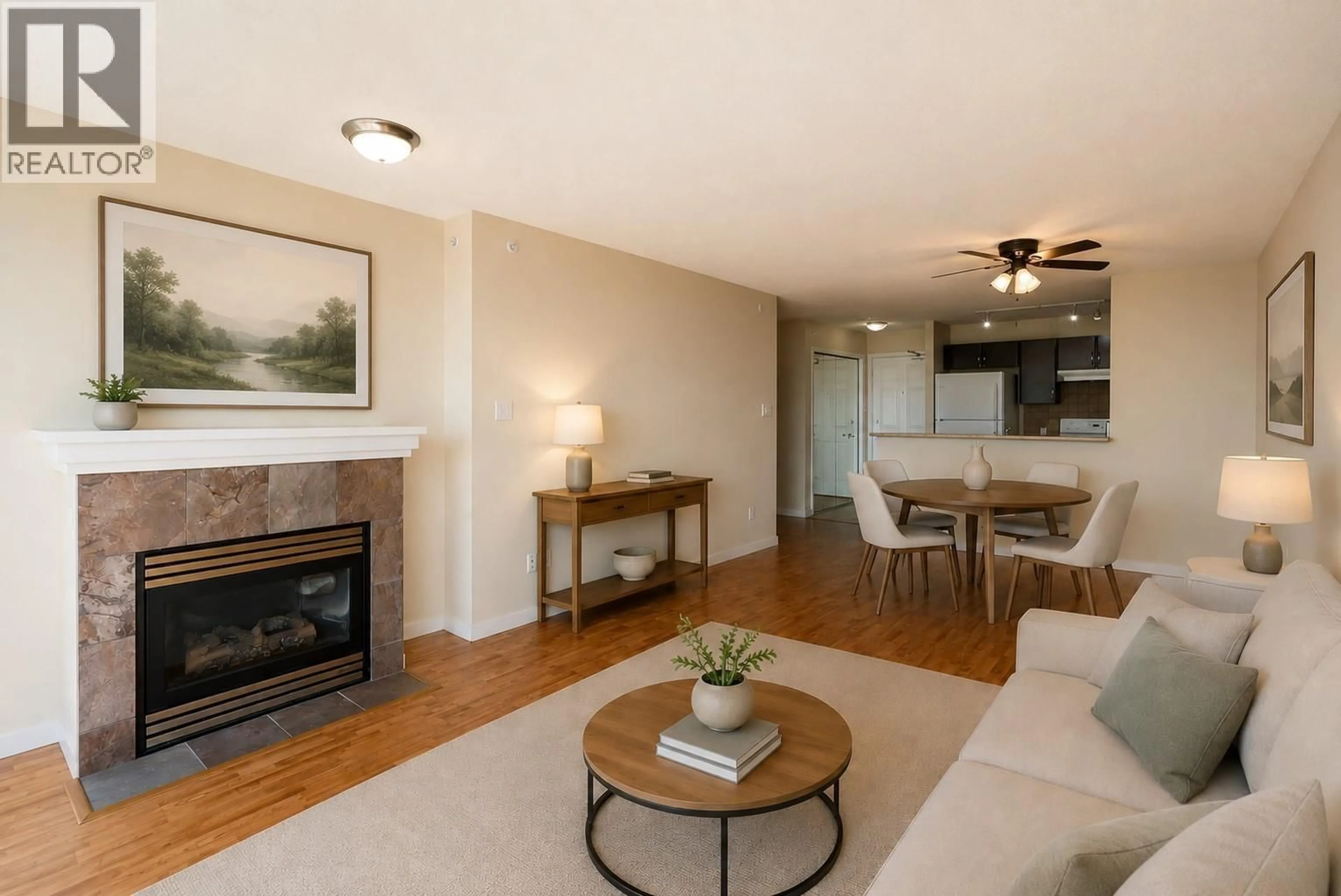 Living room with furniture, wood/laminate floor for 1105 - 6659 SOUTHOAKS CRESCENT, Burnaby British Columbia V5E4M9