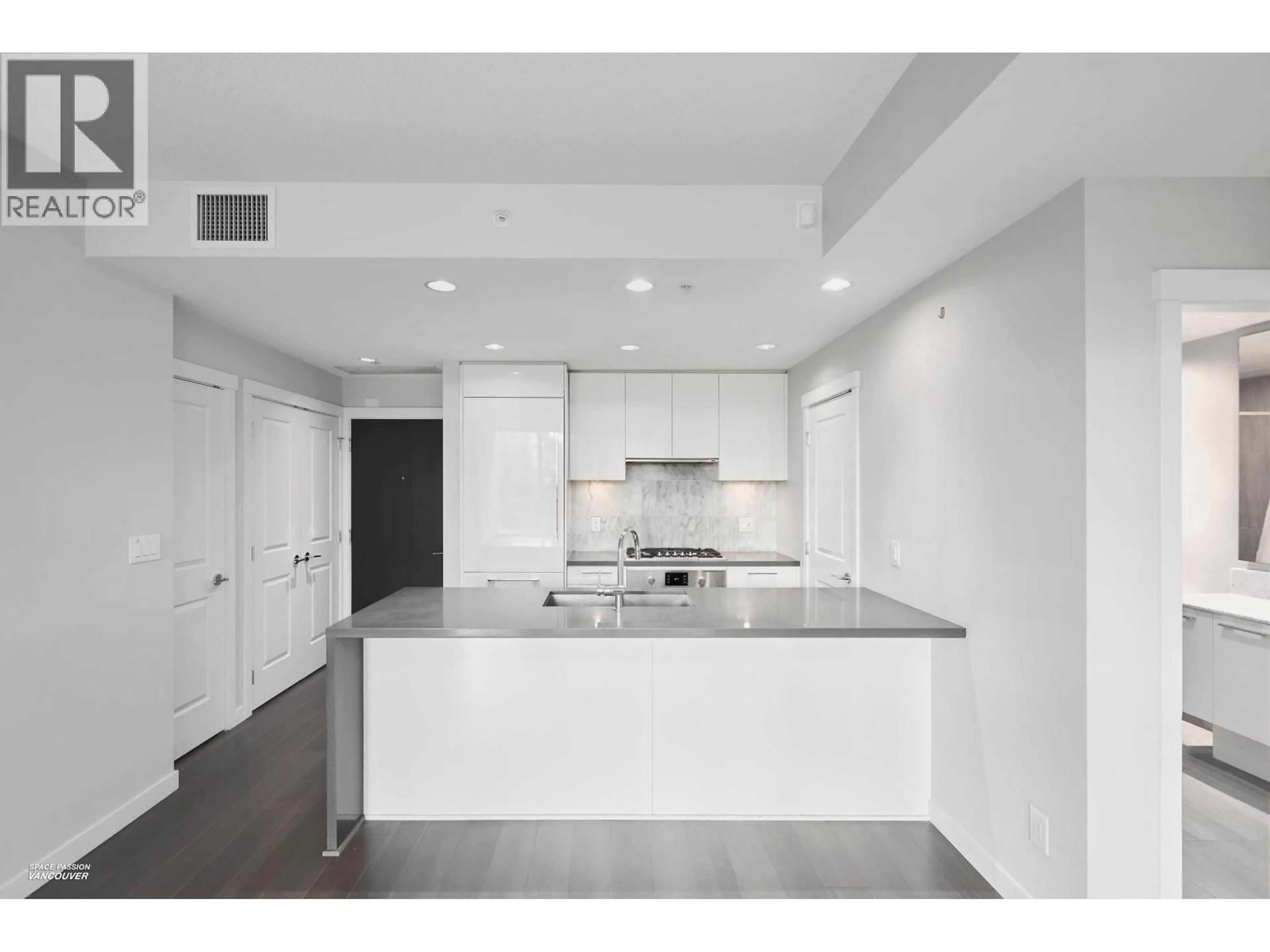 Open concept kitchen, ceramic/tile floor for 203 - 5638 BIRNEY AVENUE, Vancouver British Columbia V6S0H8