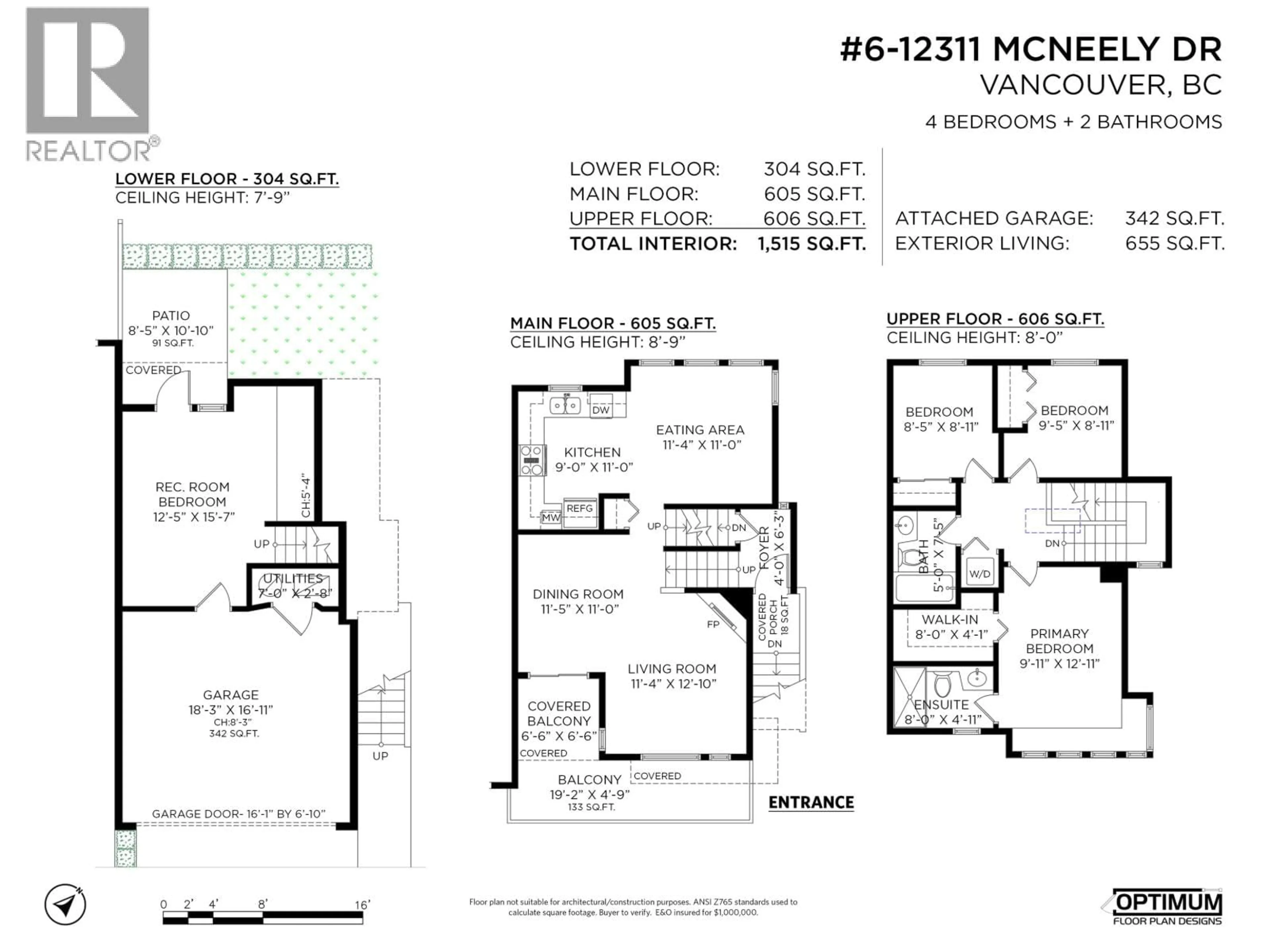 Floor plan for 6 - 12311 MCNEELY DRIVE, Richmond British Columbia V6V2S2
