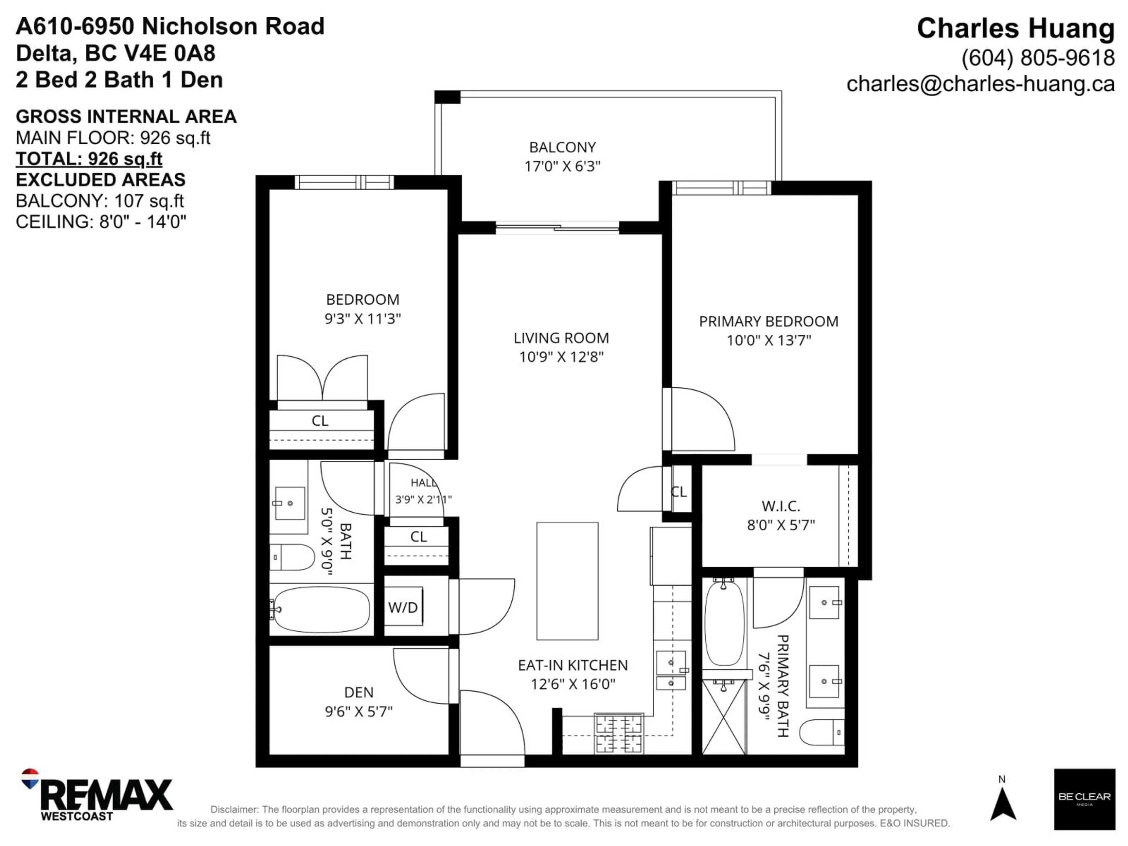 Floor plan for 610 - 6950 NICHOLSON ROAD, Delta British Columbia V4E0A8