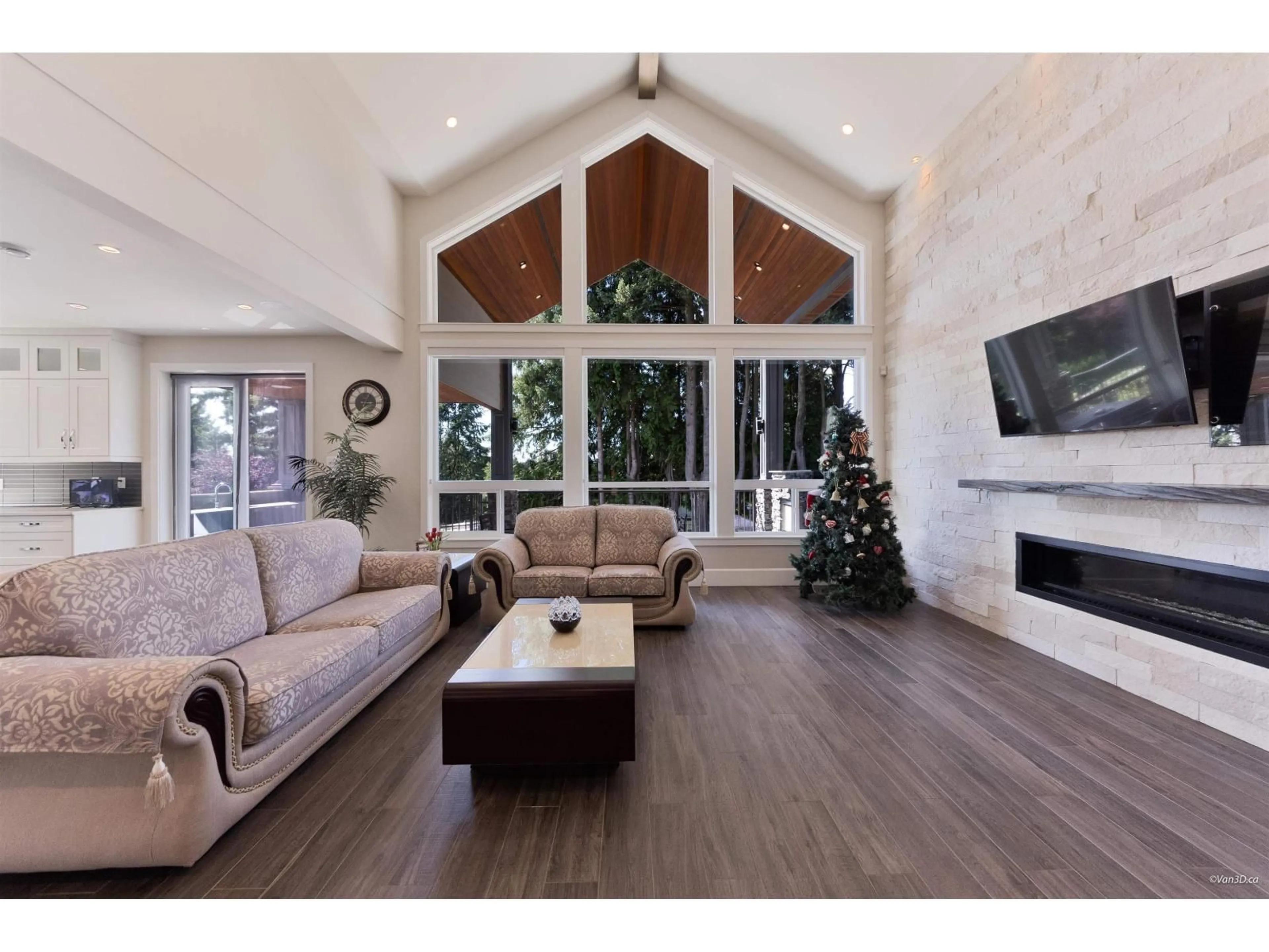 Living room with furniture, wood/laminate floor for 7823 GARFIELD DRIVE, Delta British Columbia V4C4C9
