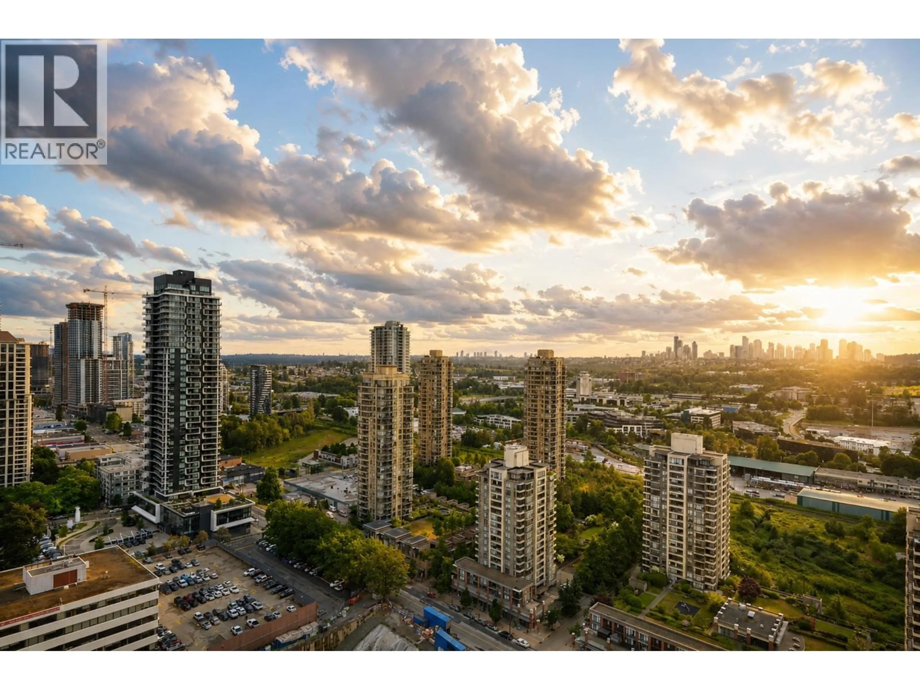 A pic from outside/outdoor area/front of a property/back of a property/a pic from drone, city buildings view from balcony for 2811 - 2108 GILMORE AVENUE, Burnaby British Columbia V6P0G7