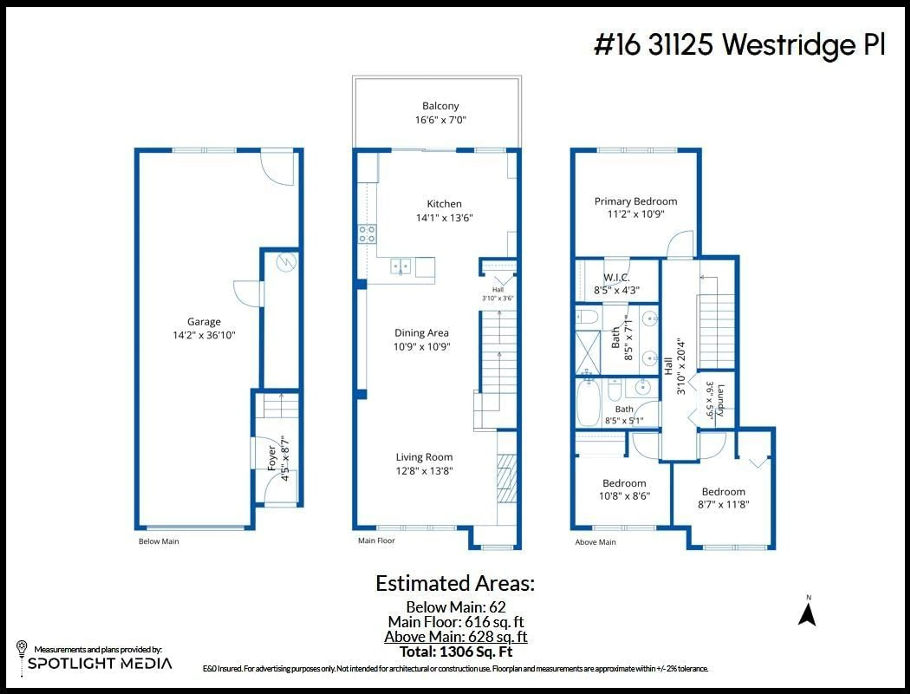Floor plan for 16 - 31125 WESTRIDGE PLACE, Abbotsford British Columbia V2T0B9