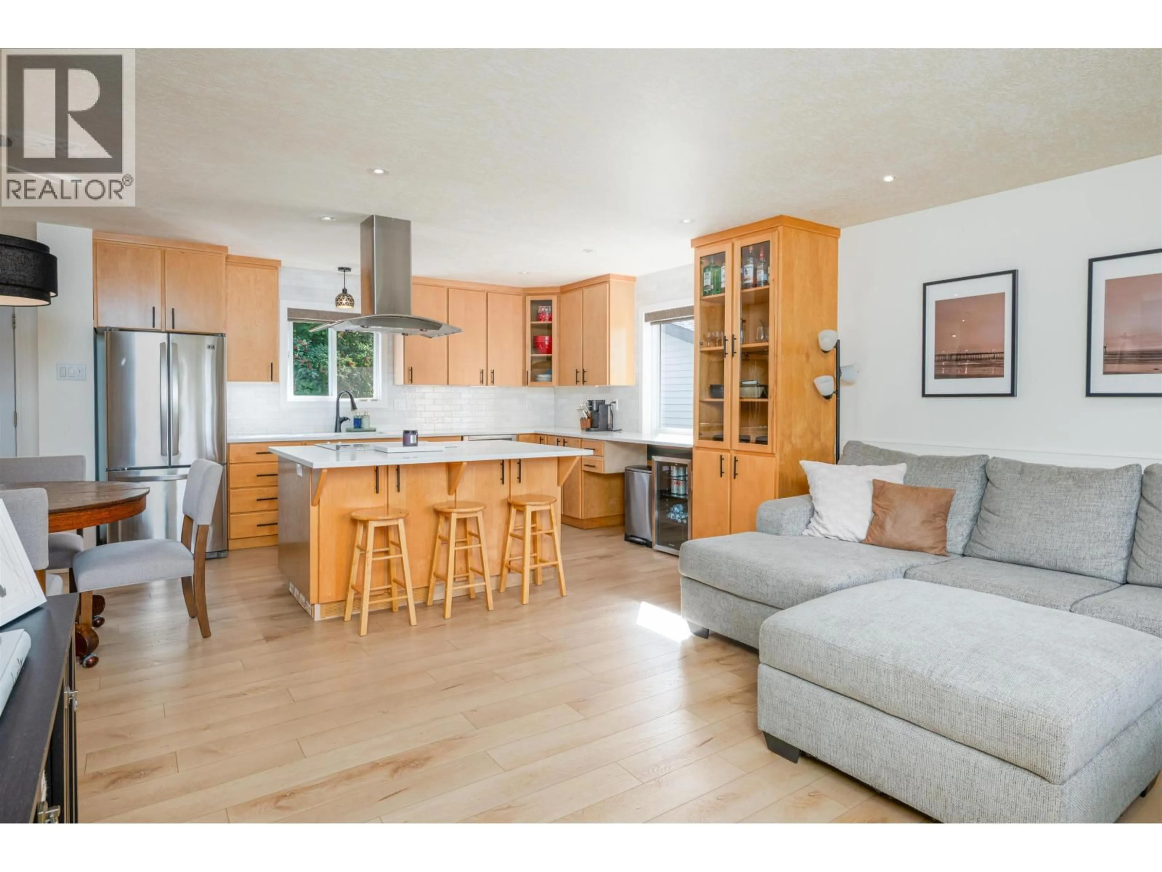 Open concept kitchen, wood/laminate floor for 4739 CROCUS CRESCENT, Prince George British Columbia V2K3H7
