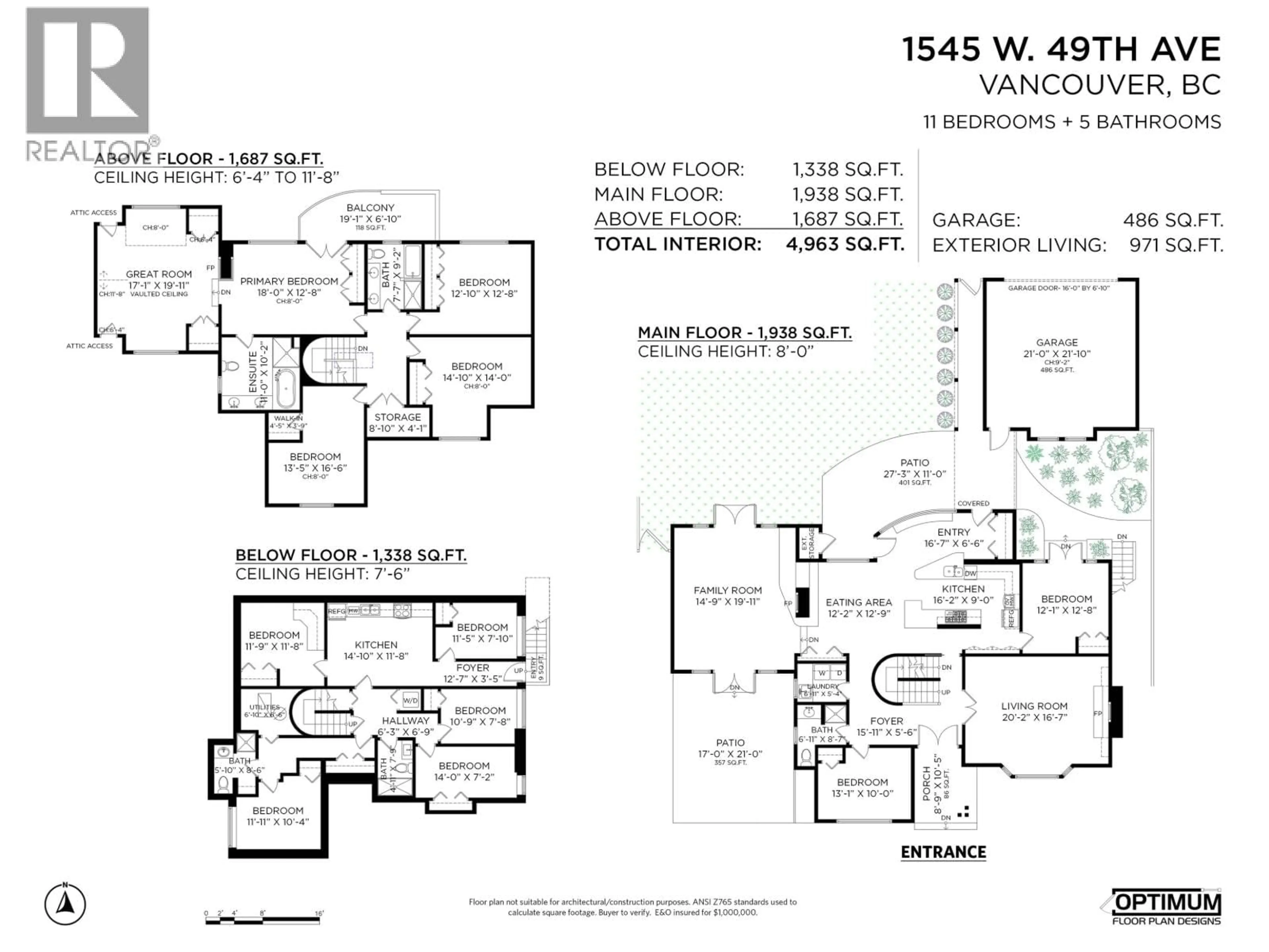 Floor plan for 1545 49TH AVENUE, Vancouver British Columbia V6M2R6