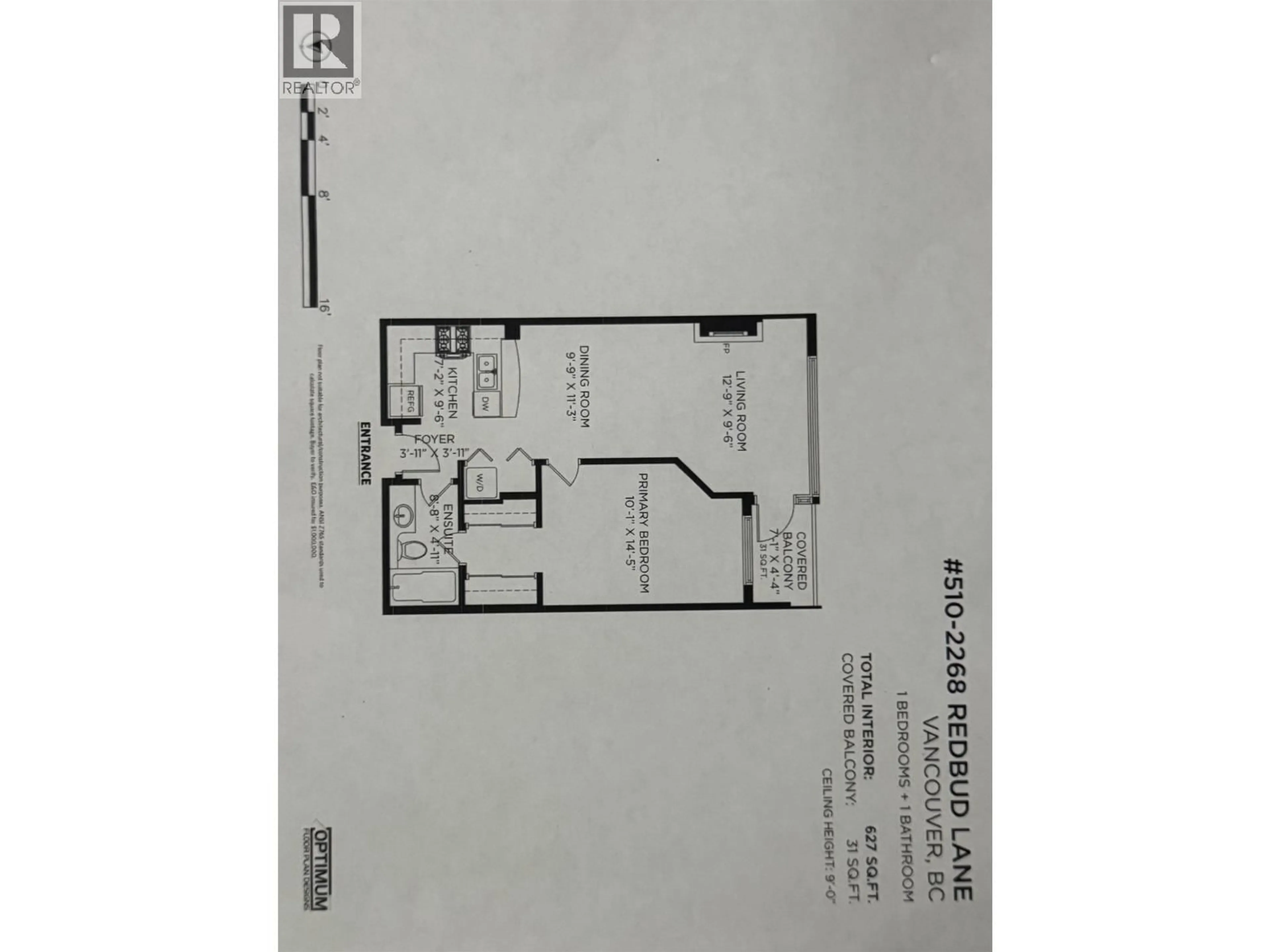 Floor plan for 510 - 2268 REDBUD LANE, Vancouver British Columbia V6K4S6