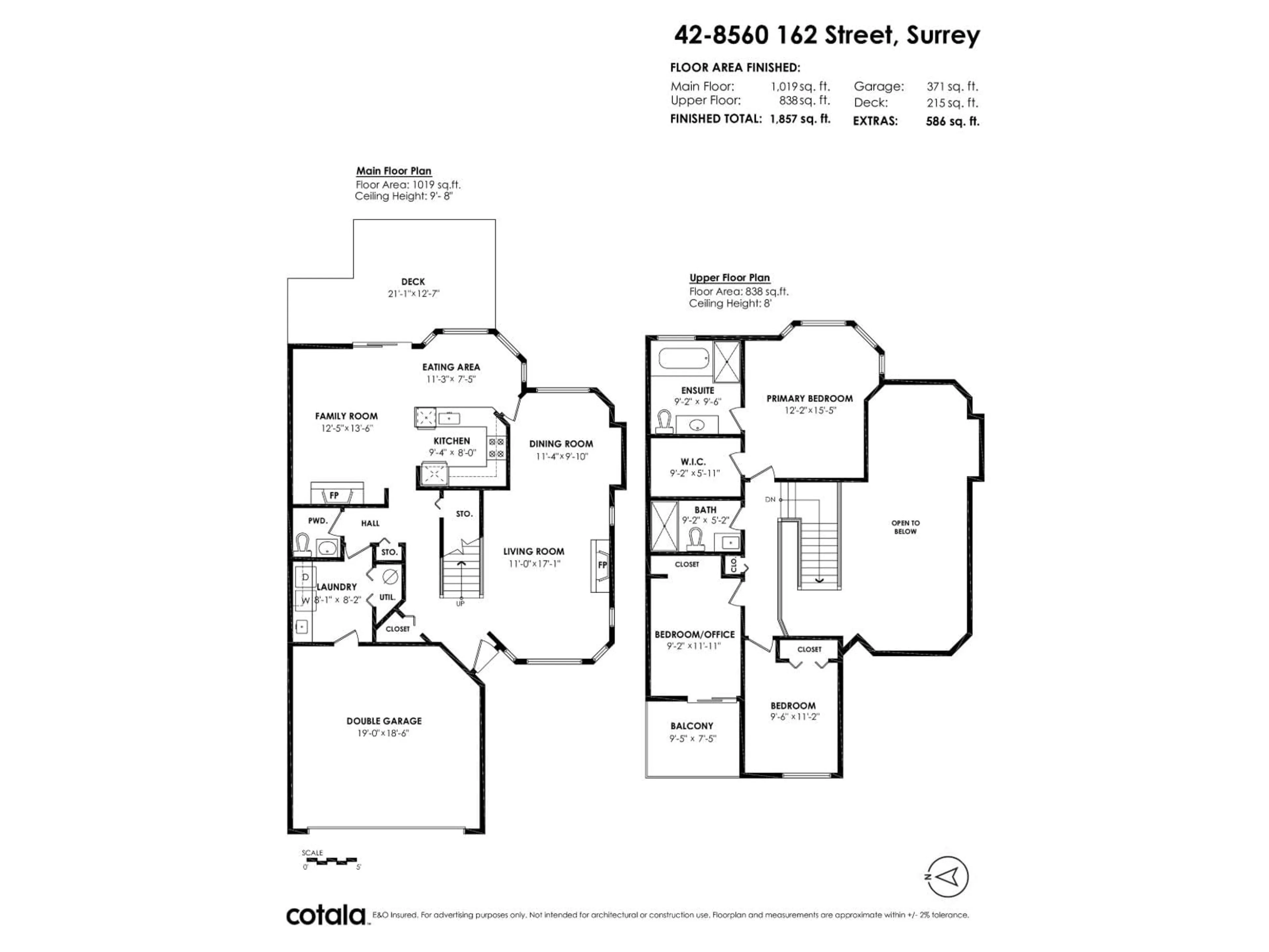 Floor plan for 42 - 8560 162 STREET, Surrey British Columbia V4N1B4