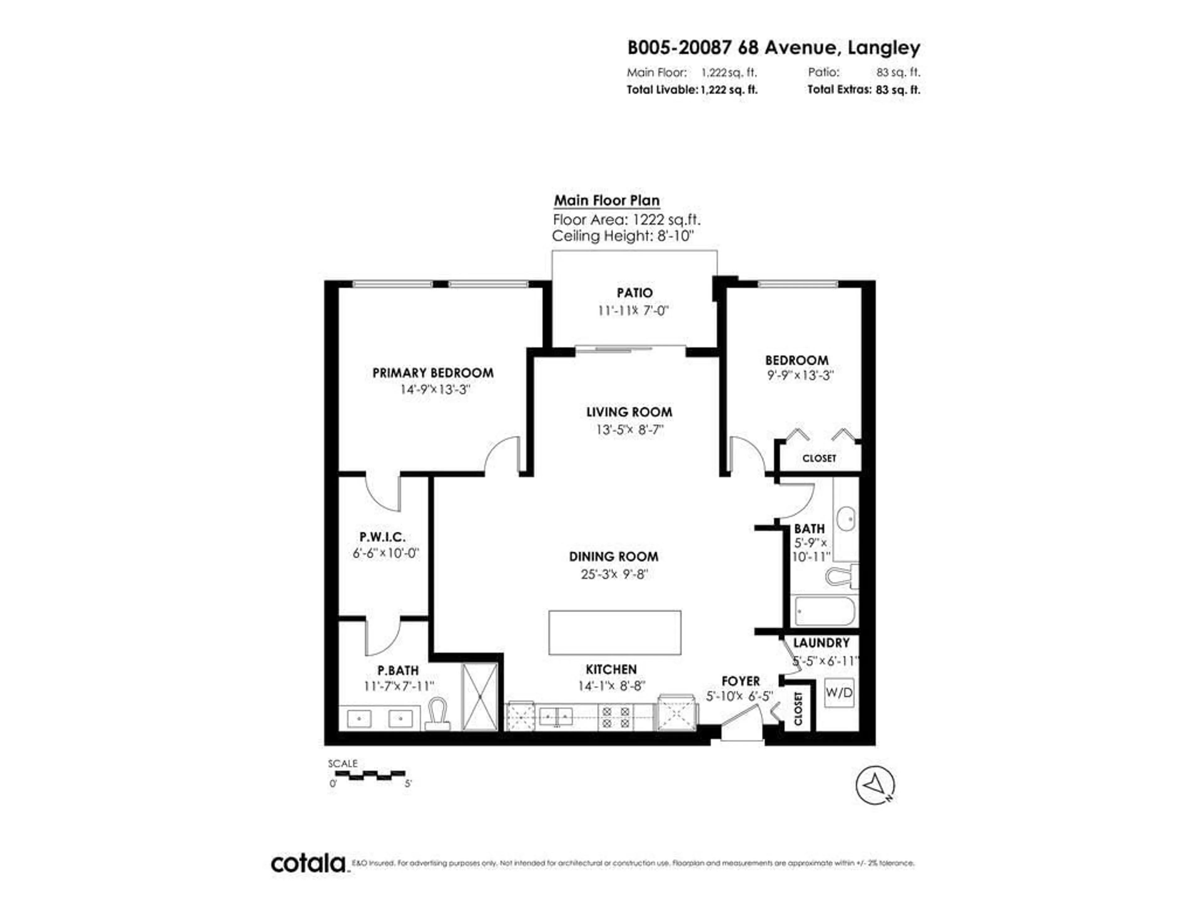 Floor plan for B005 - 20087 68 AVENUE, Langley British Columbia V2Y0Y3