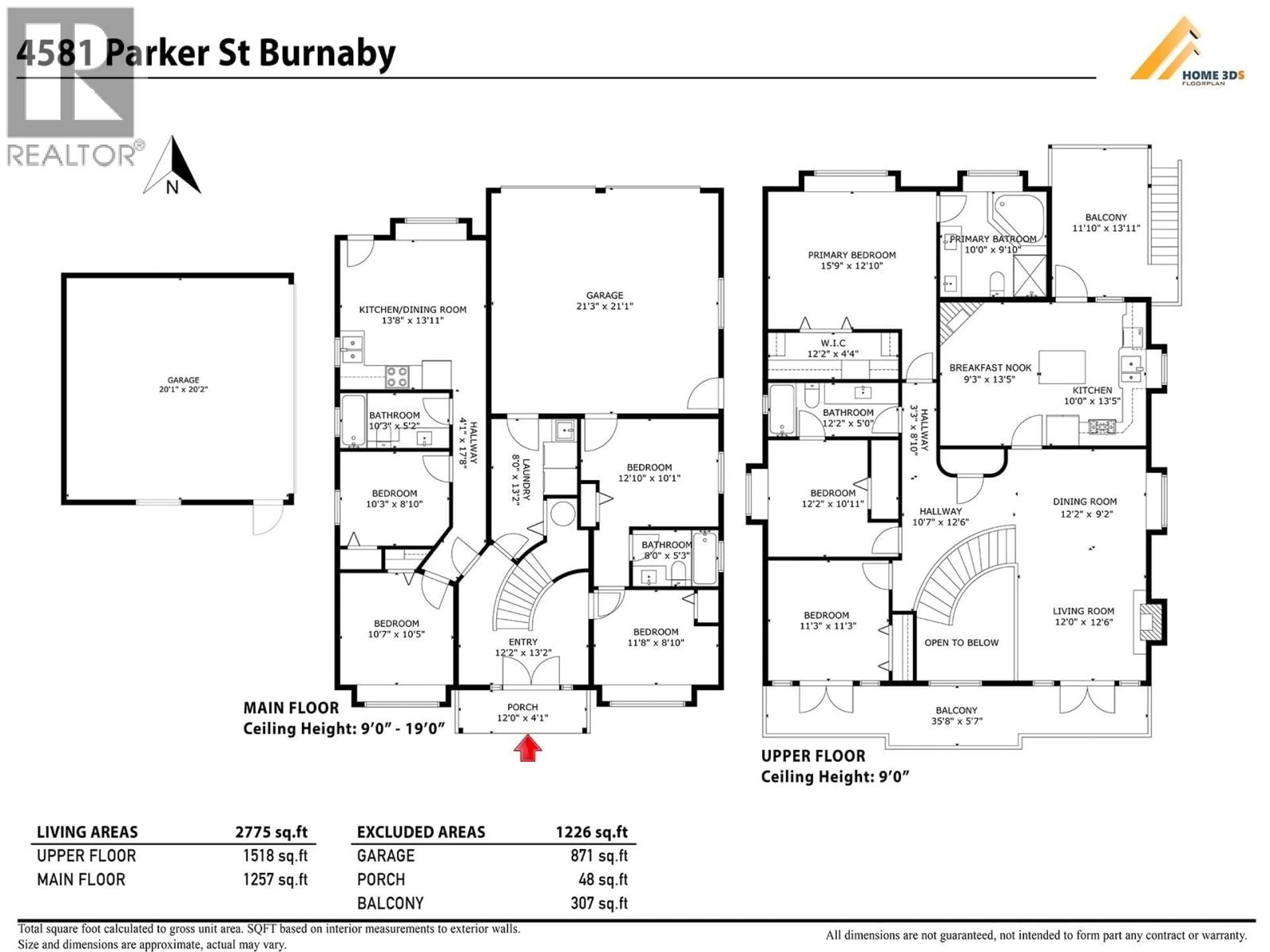 Floor plan for 4581 PARKER STREET, Burnaby British Columbia V5C3E1