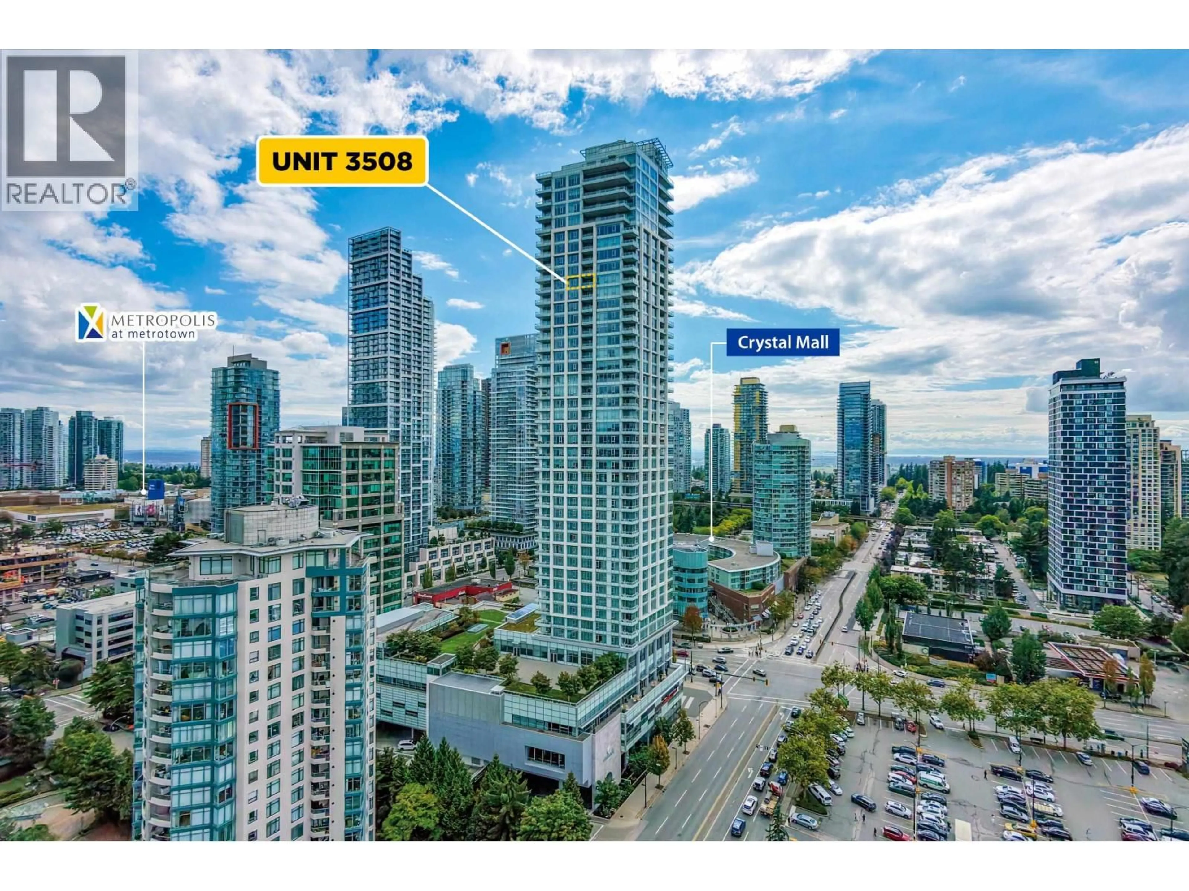 A pic from outside/outdoor area/front of a property/back of a property/a pic from drone, city buildings view from balcony for 3508 - 4508 HAZEL STREET, Burnaby British Columbia V5H0E4