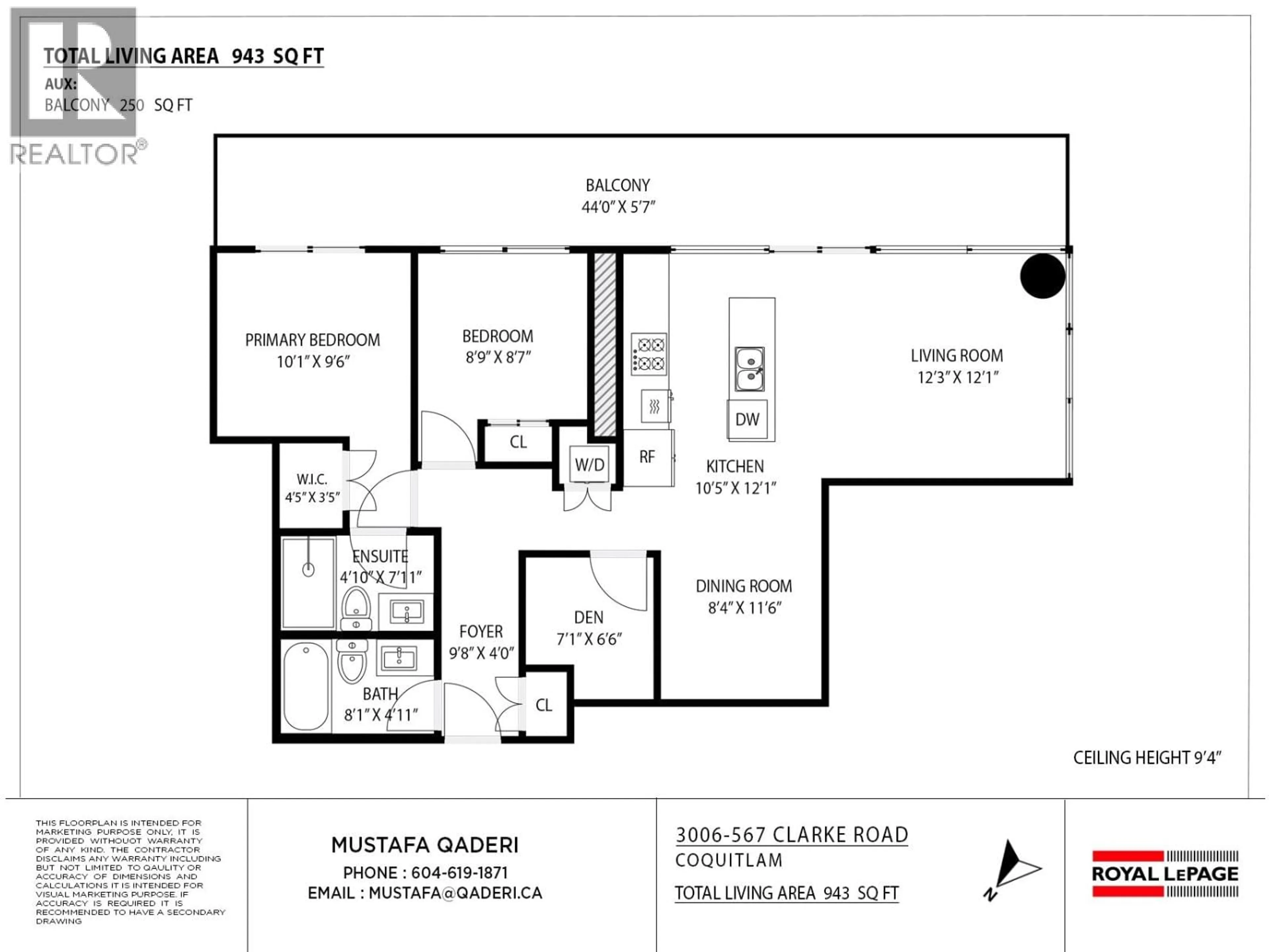 Floor plan for 3006 - 567 CLARKE ROAD, Coquitlam British Columbia V3J0K7